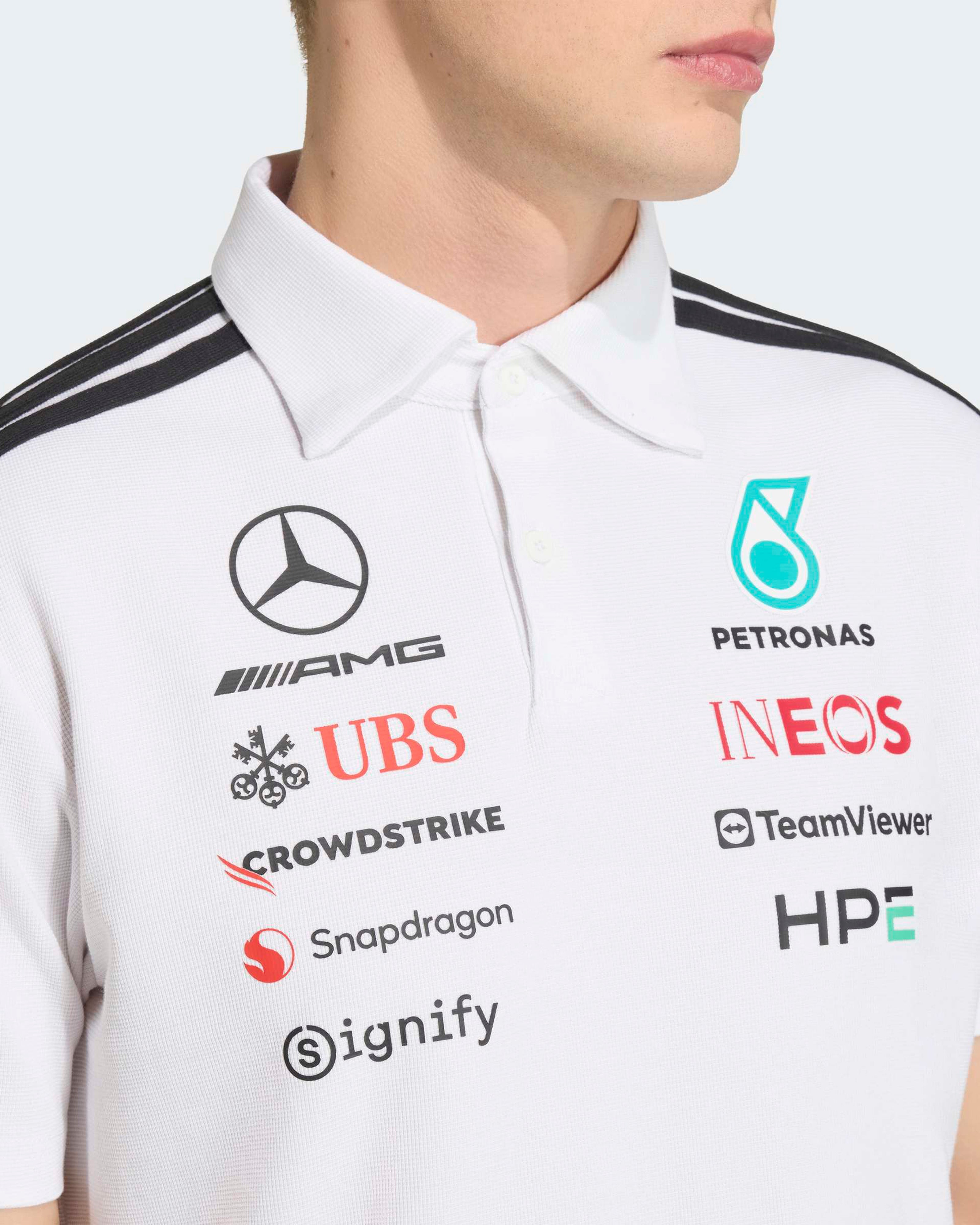 Official Men's 2026 Team Polo Shirt - White | Mercedes-AMG