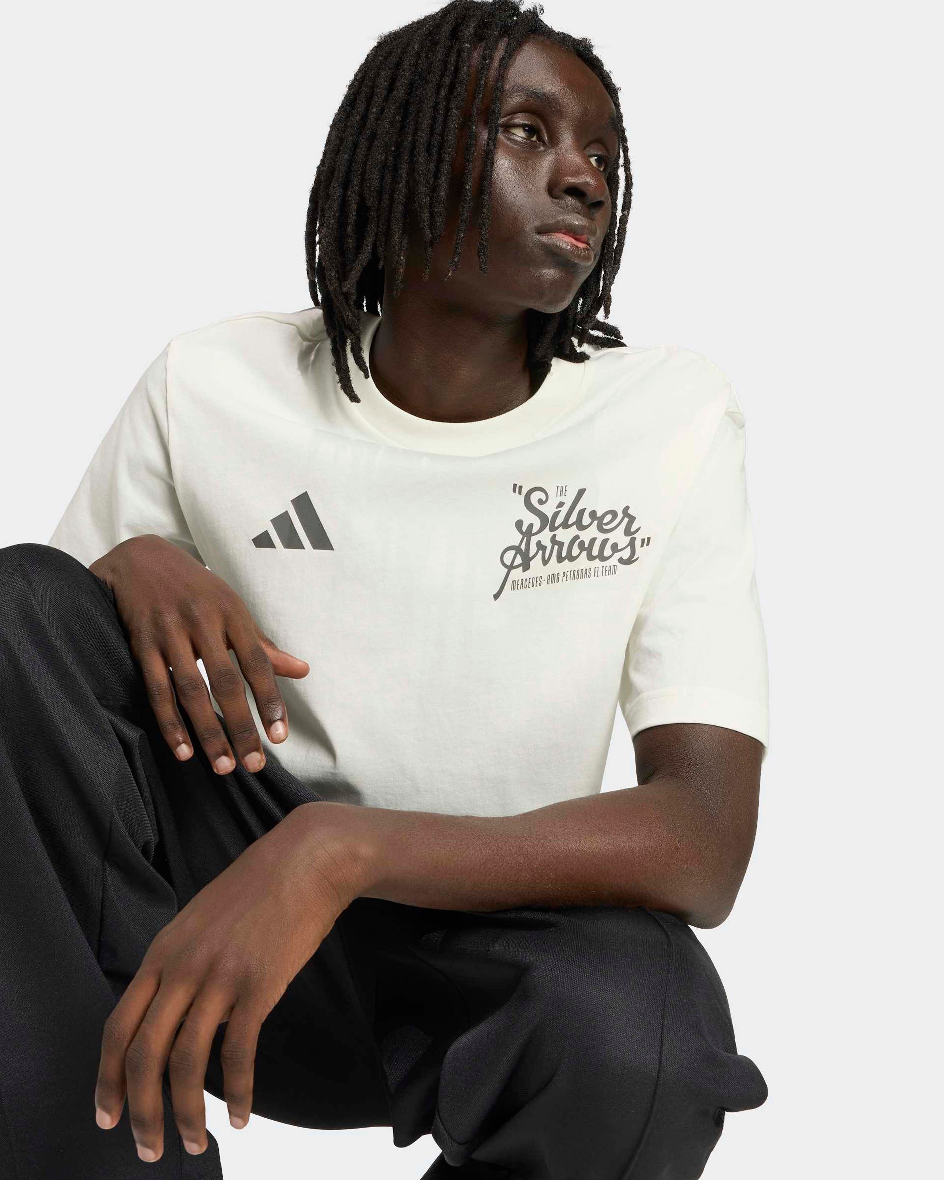 Mens Silver Arrows Heritage Slogan T-shirt Off White