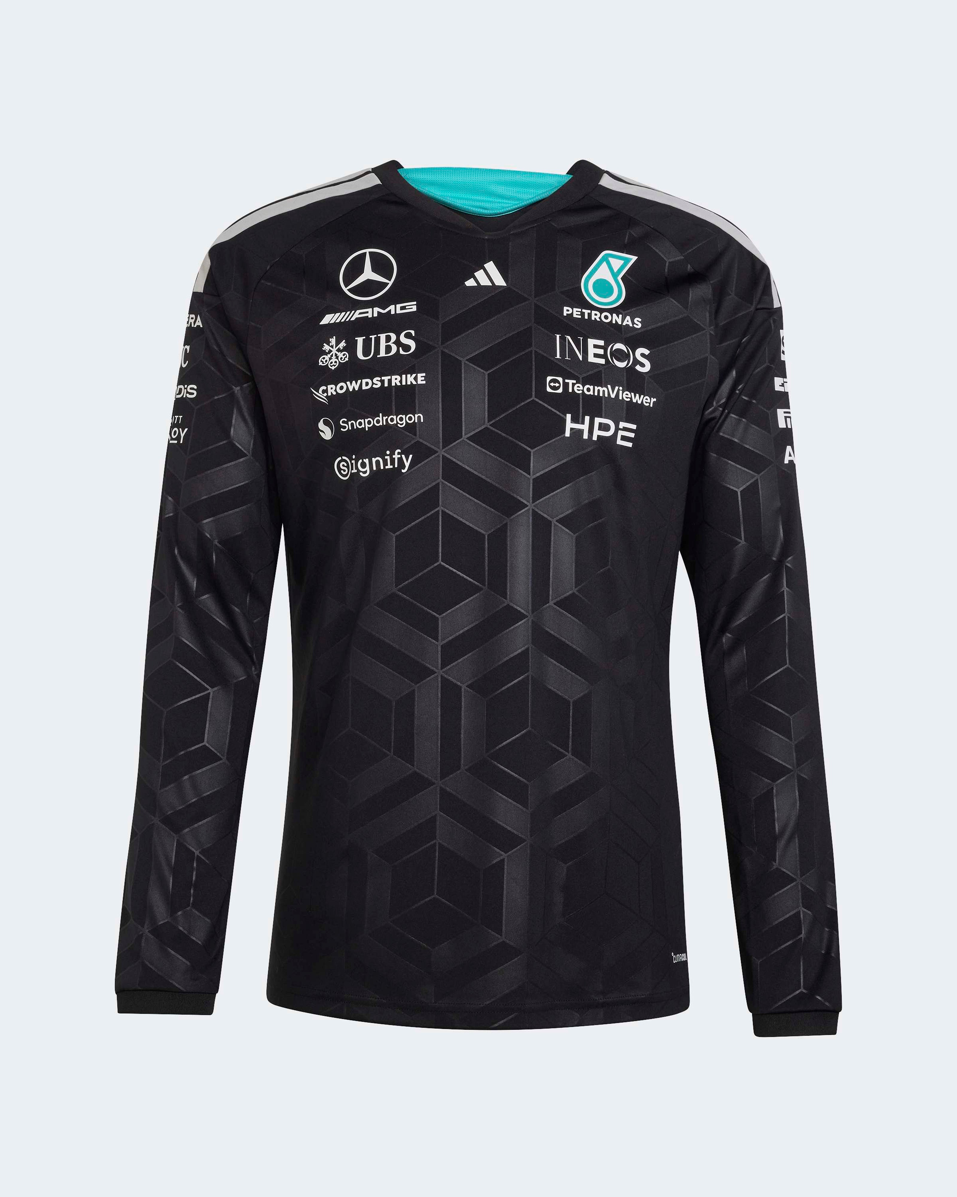 Men's 2026 Team Long-Sleeve Driver Tee - Black | Mercedes-AMG