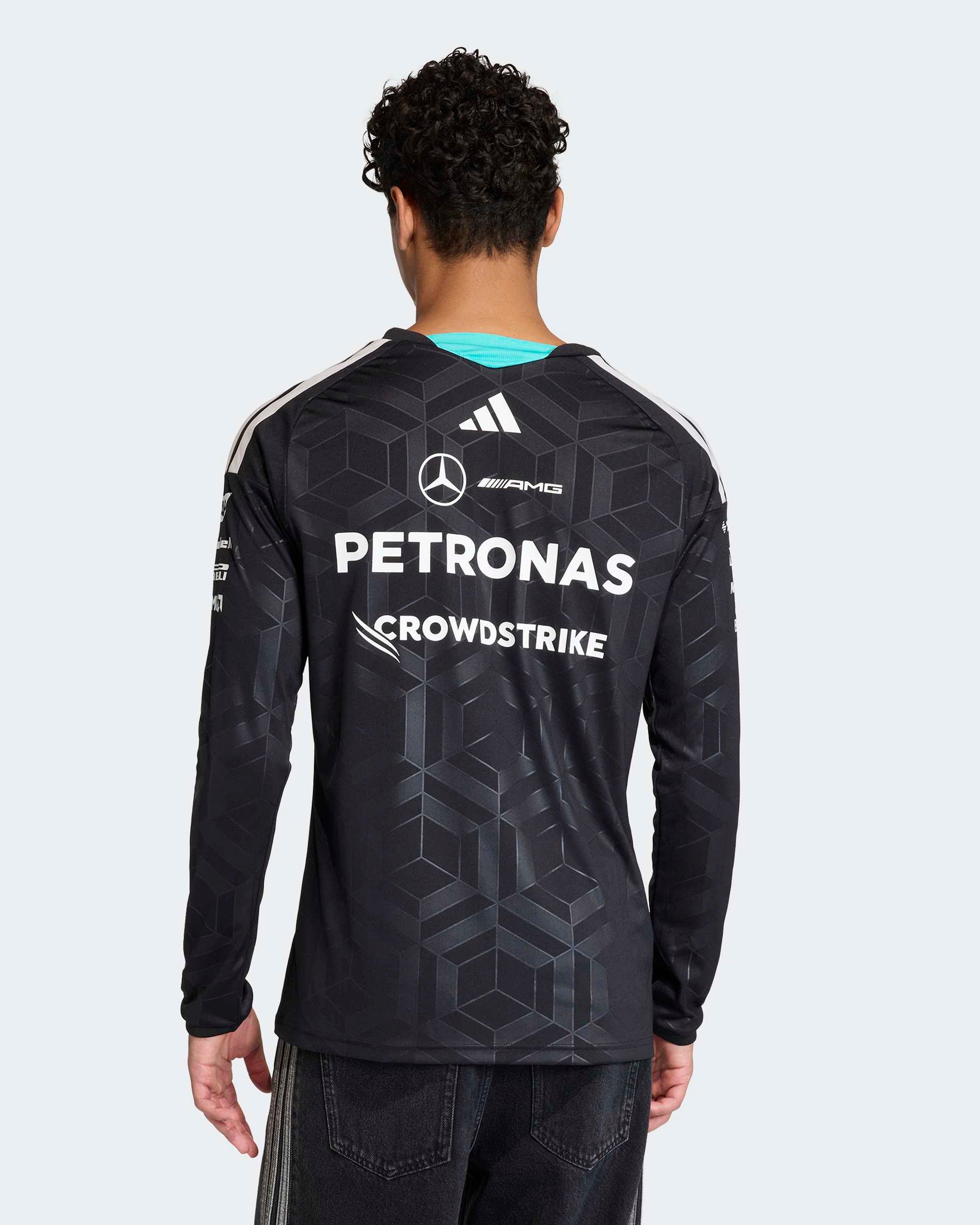 Men's 2026 Team Long-Sleeve Driver Tee - Black | Mercedes-AMG