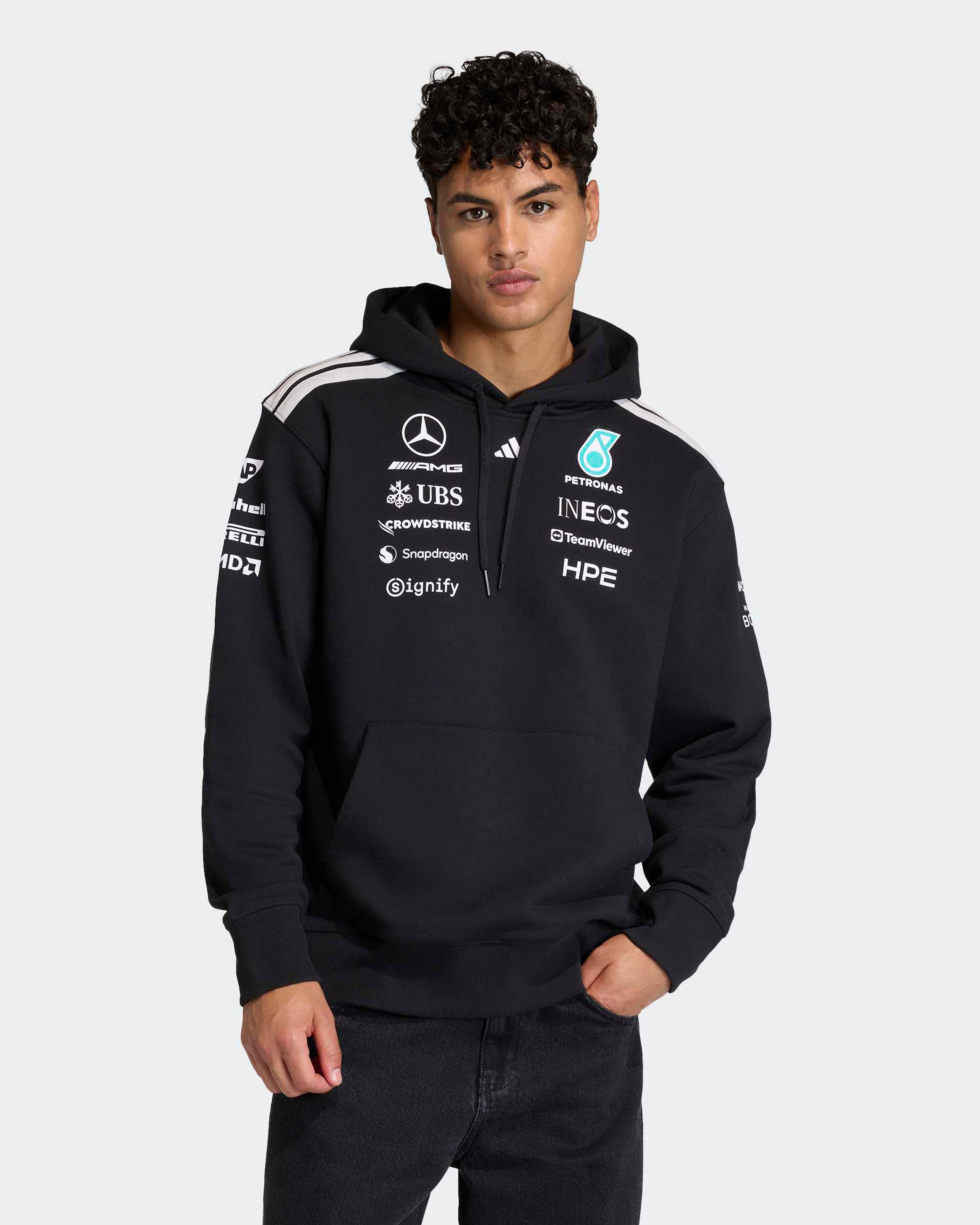 26 Mercedes AMG F1 チーム オフィシャル フーディー Mercedes AMG Petronas adidas F1 2026 Team Hoodie - Black