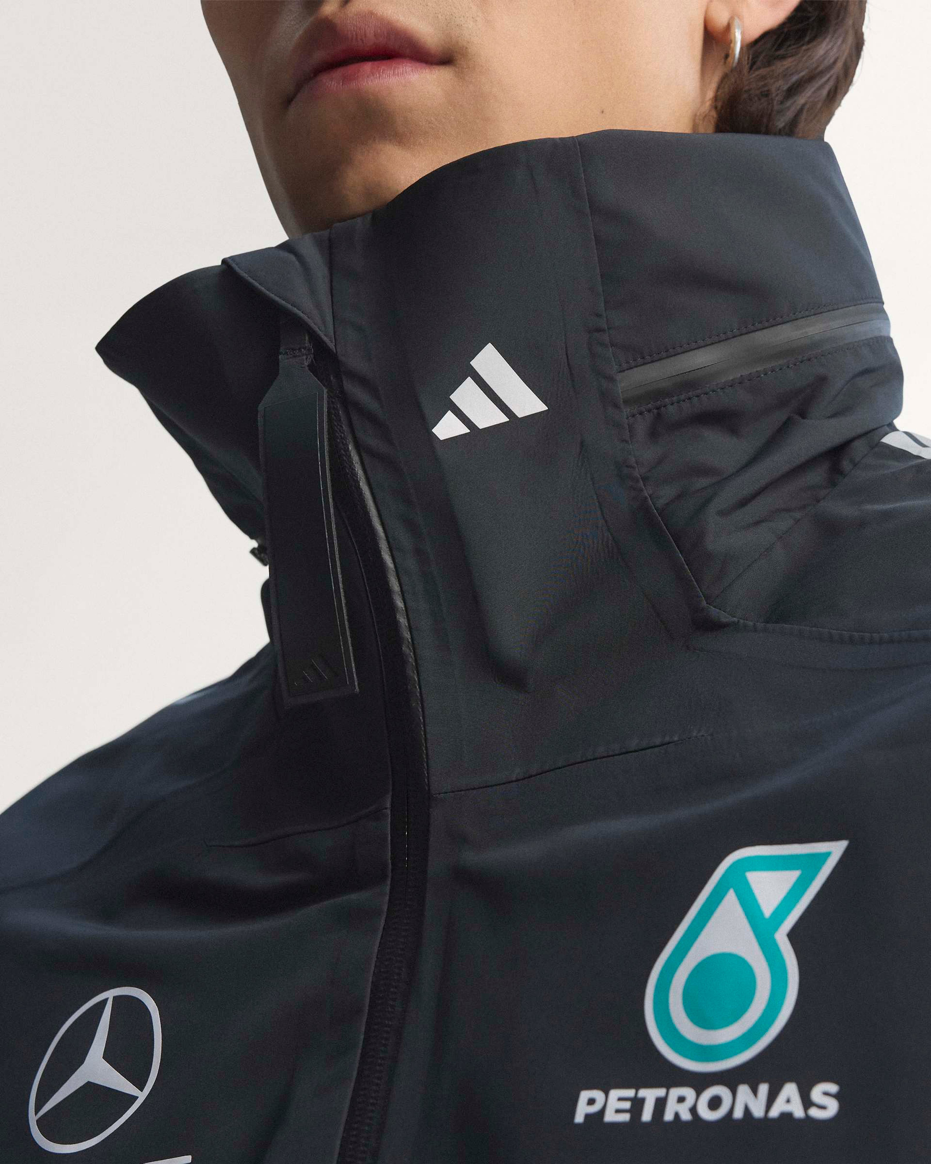 Men's 2026 Team Rain Parka - Black | Mercedes-AMG PETRONAS F1 Team