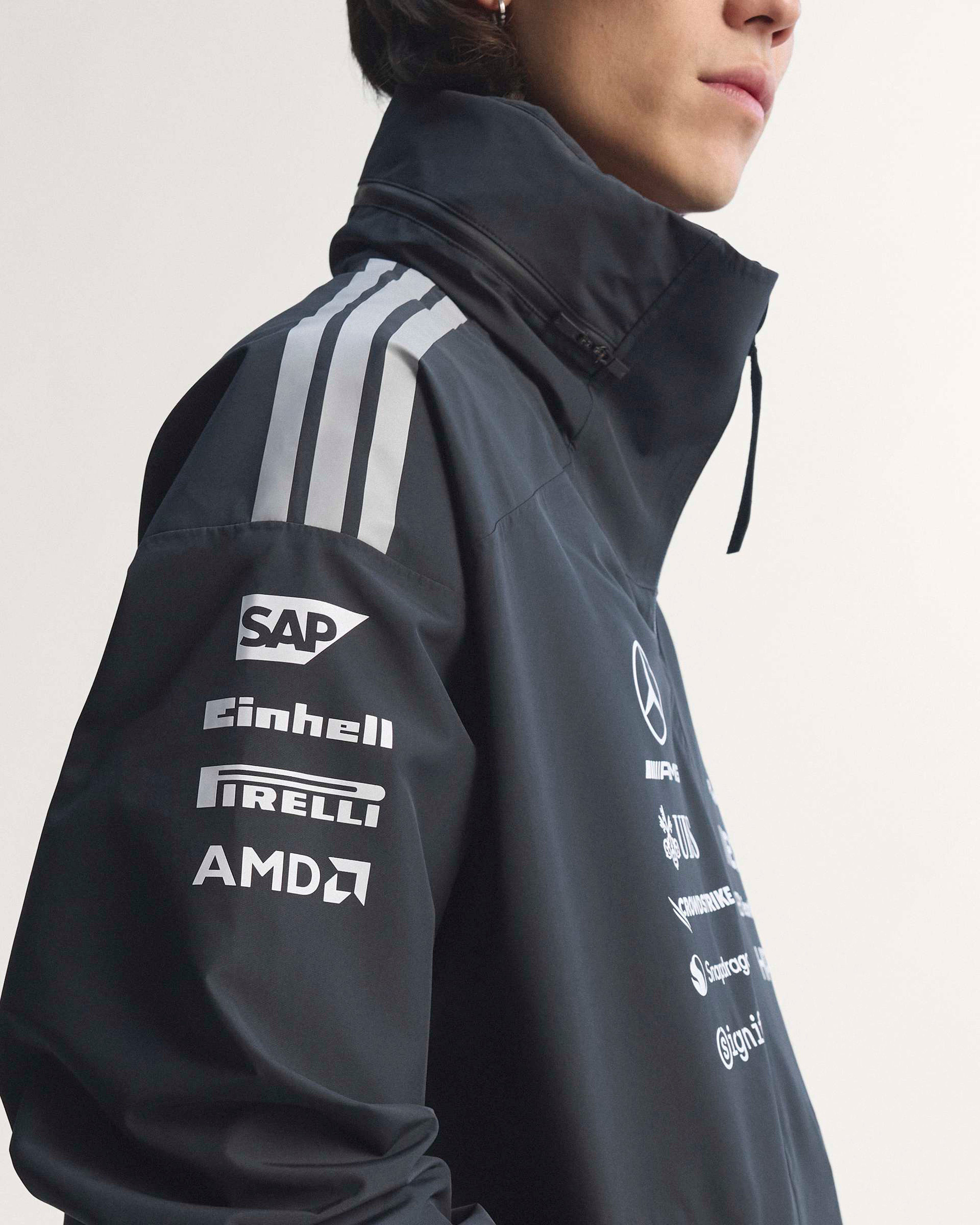 Men's 2026 Team Rain Parka - Black | Mercedes-AMG PETRONAS F1 Team
