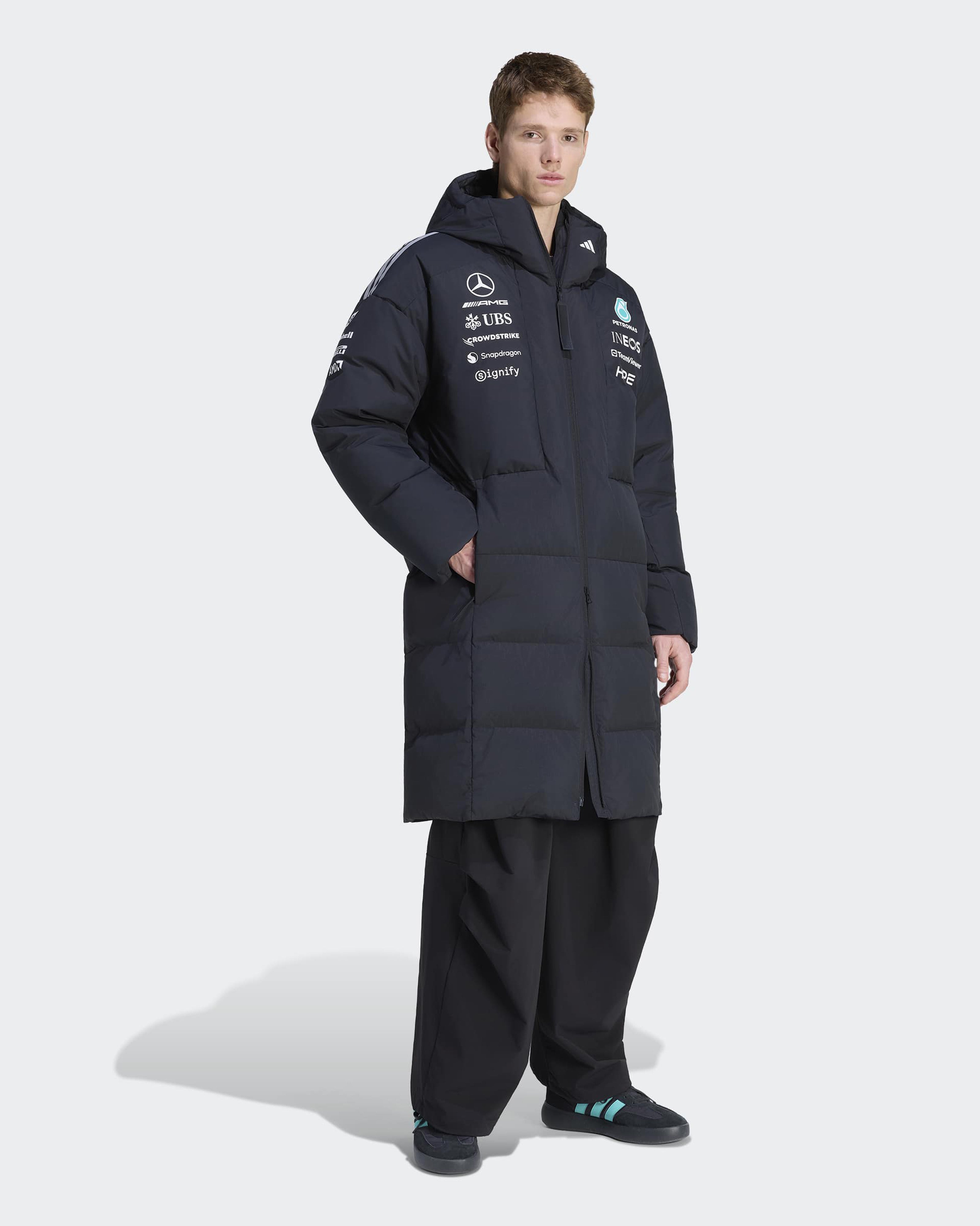 Mens 2026 Team Down Winter Jacket Black | Mercedes-AMG Petronas F1