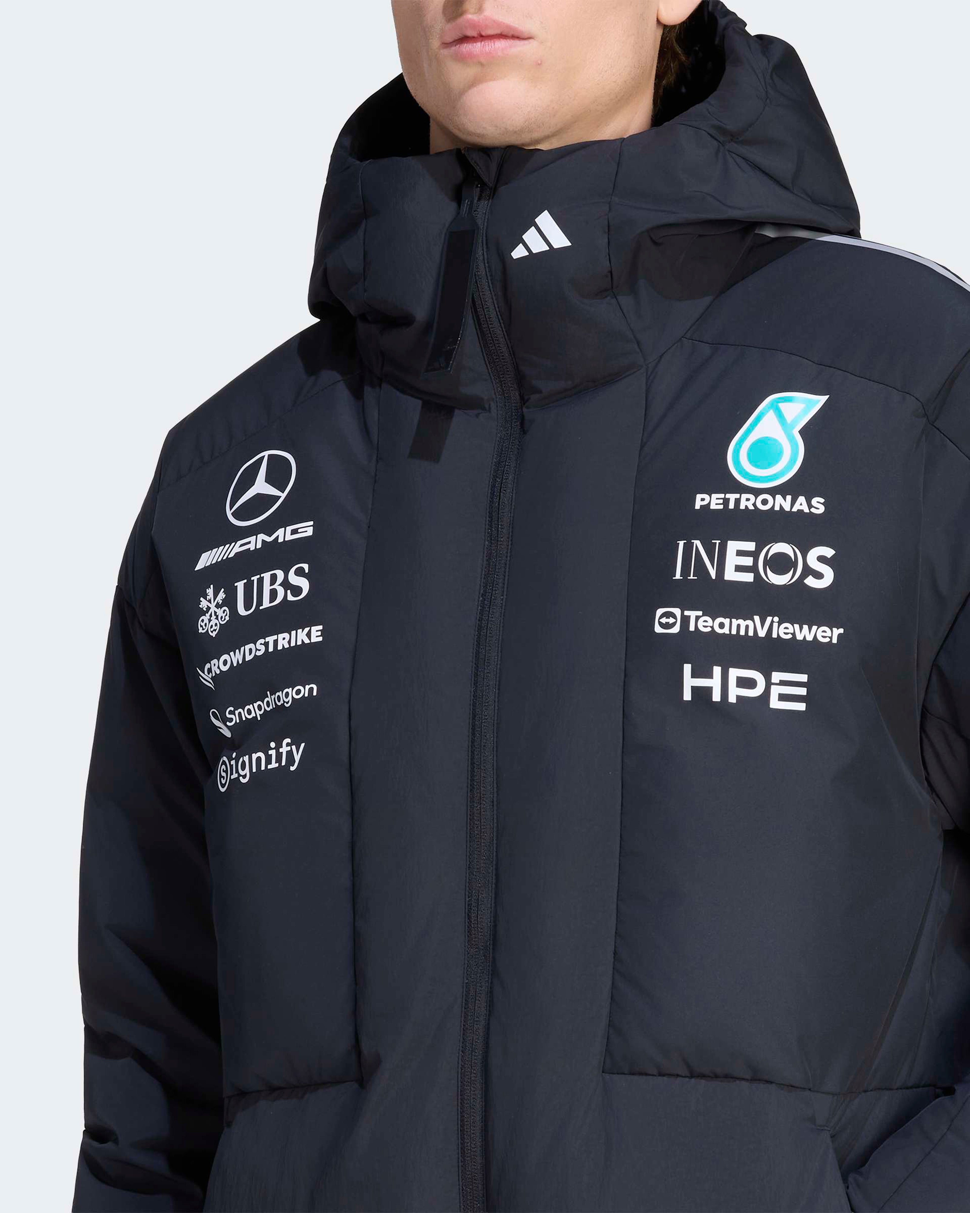 Mens 2026 Team Down Winter Jacket Black | Mercedes-AMG Petronas F1