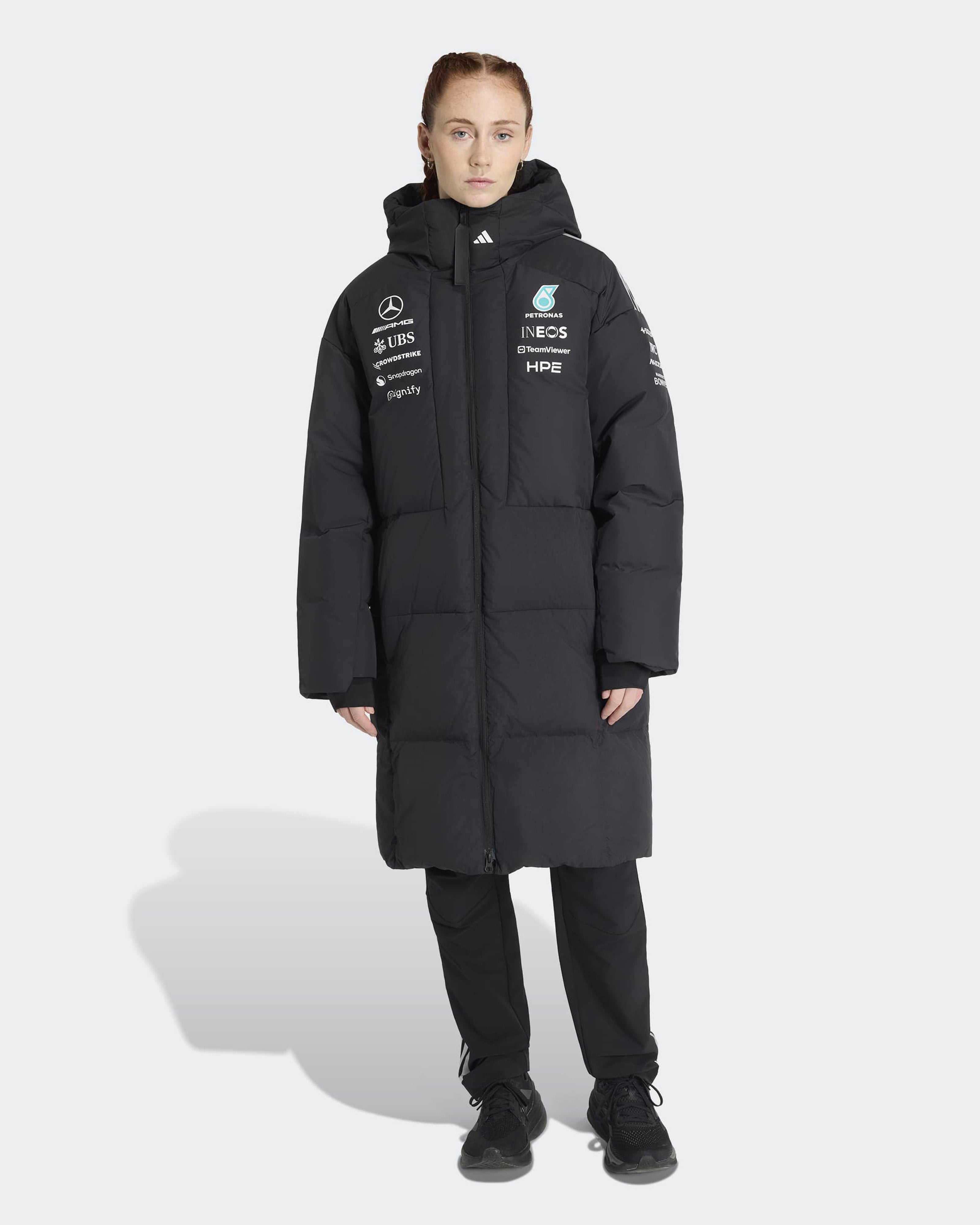 Women's 2026 Team Winter Jacket – Black | Mercedes-AMG PETRONAS F1