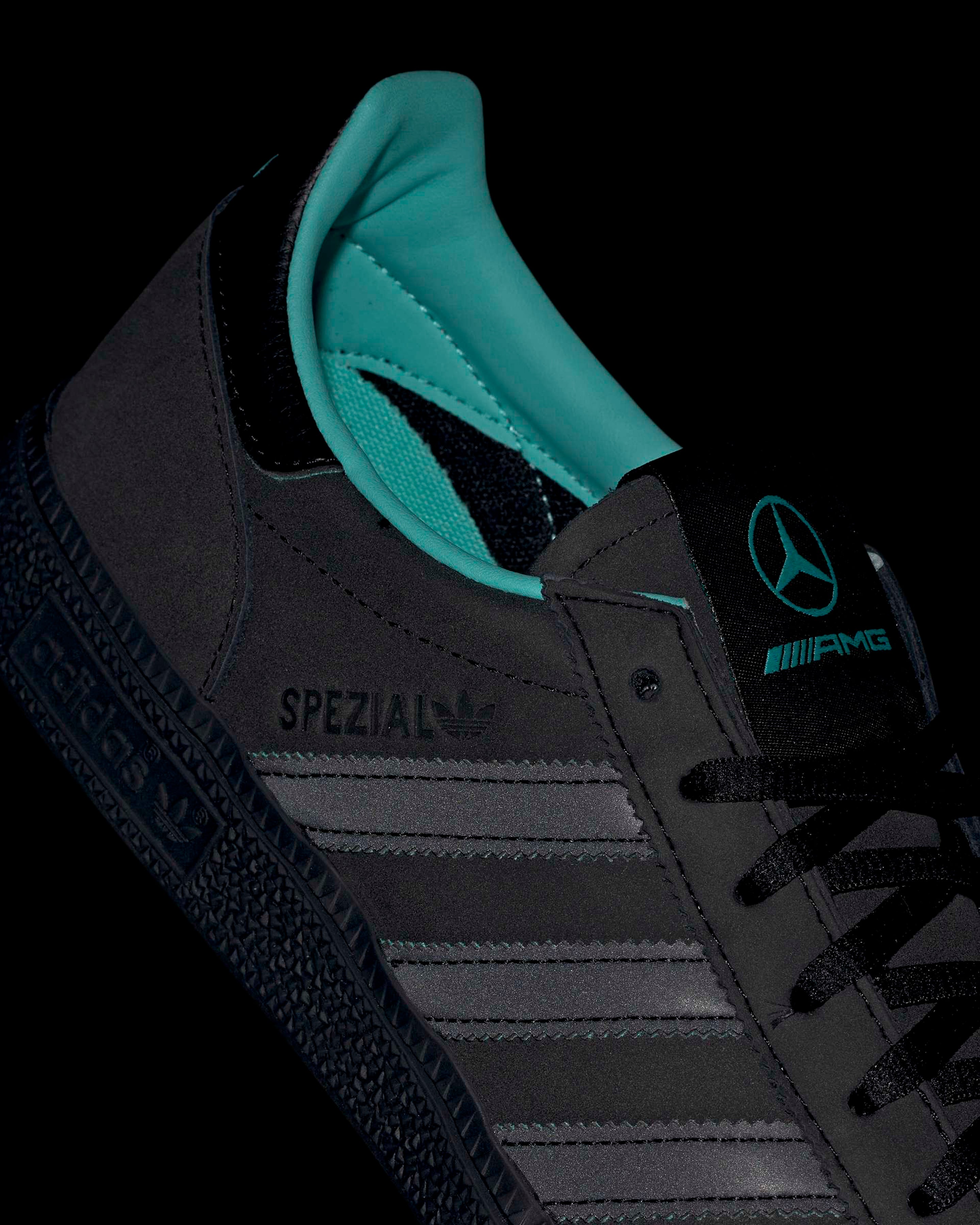 Men's Mercedes-AMG PETRONAS F1 x adidas Handball Spezial Shoes Midnight Black | Official Mercedes-AMG PETRONAS F1 Team Store Men's Mercedes-AMG PETRONAS F1 x adidas Handball Spezial Shoes Midnight Black | Official Mercedes-AMG PETRONAS F1 Team Store