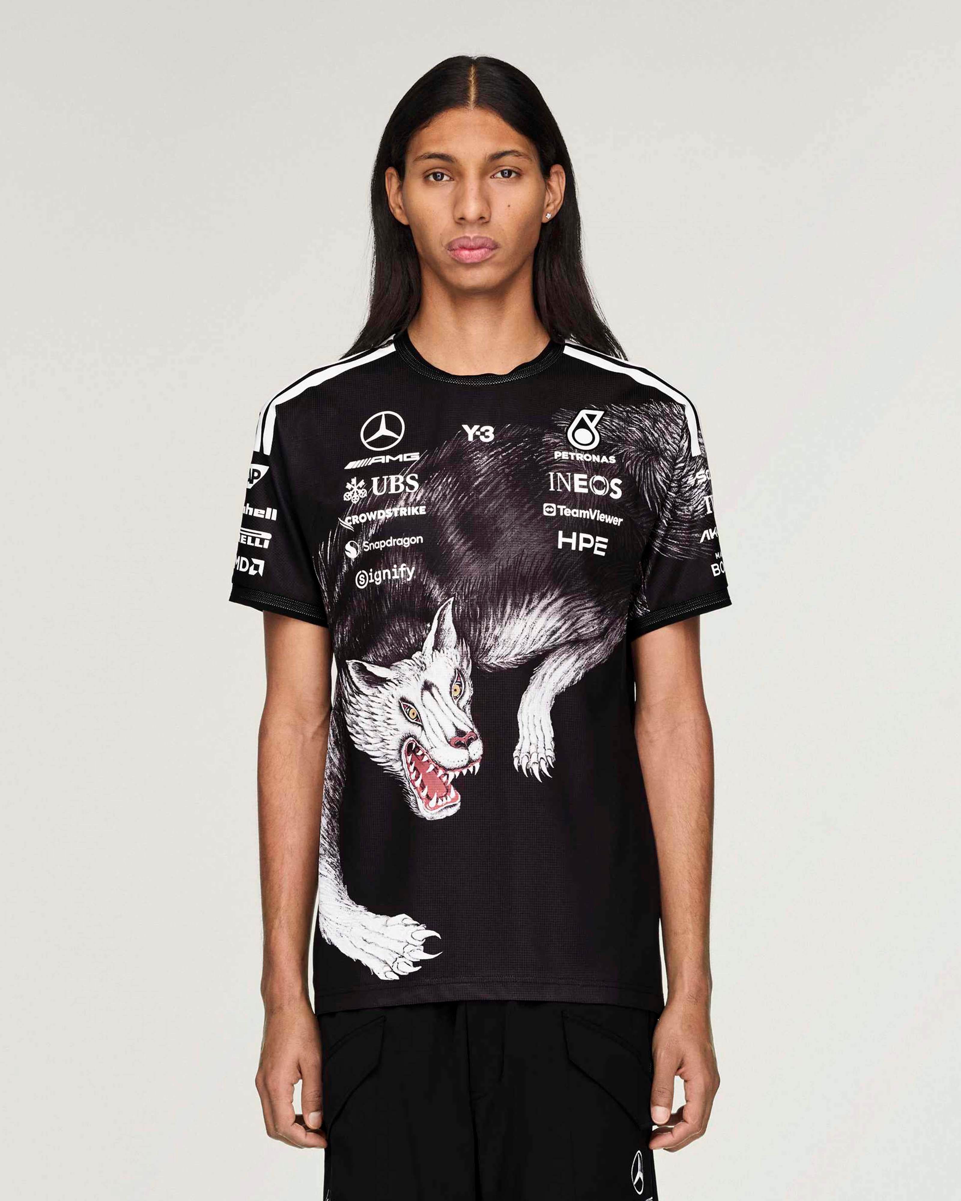 Y-3 Short-Sleeve Team Driver Tee - Black (2026) | Mercedes-AMG
