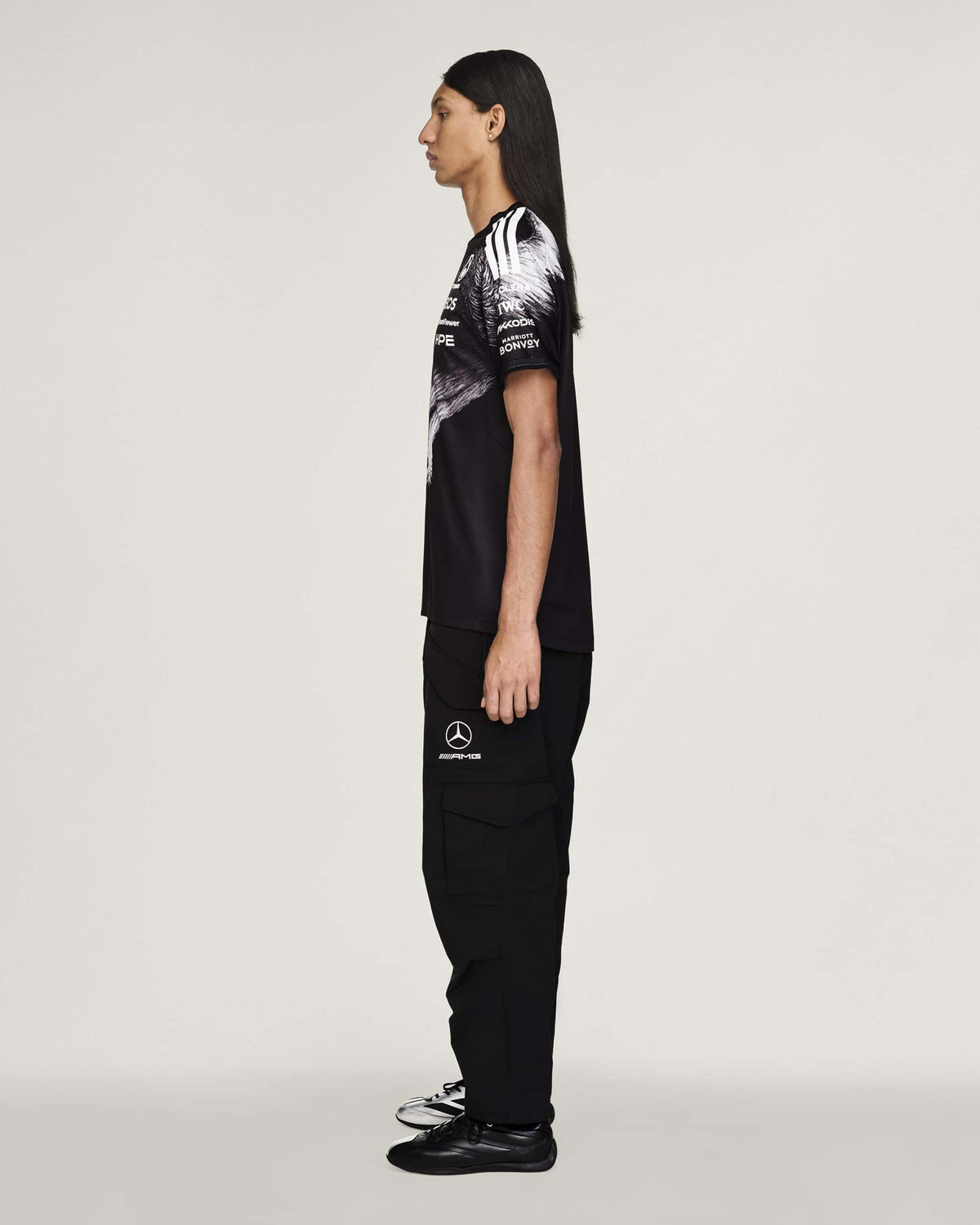 Y-3 Short-Sleeve Team Driver Tee - Black (2026) | Mercedes-AMG 