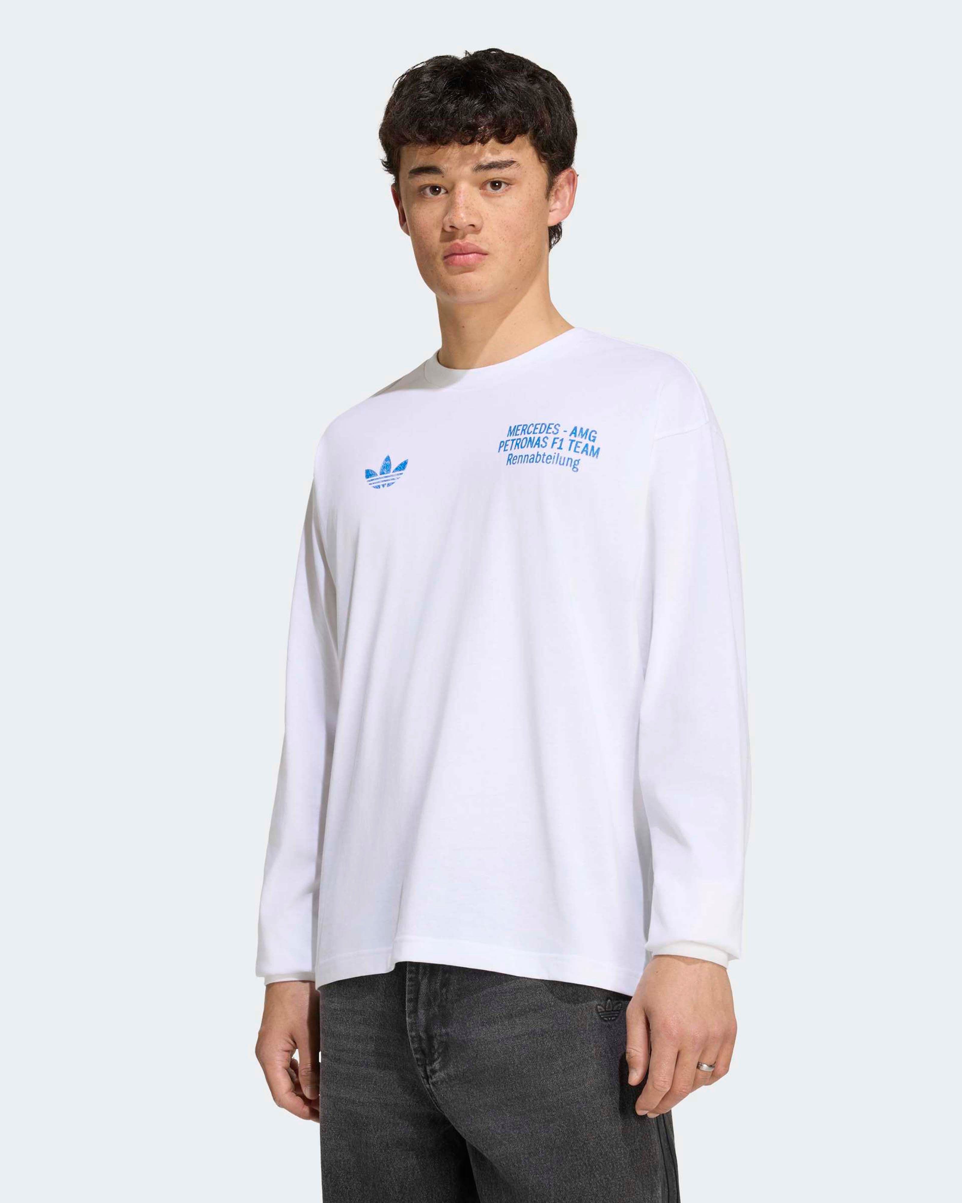 Mens Blue Wonder Longsleeve T-shirt White