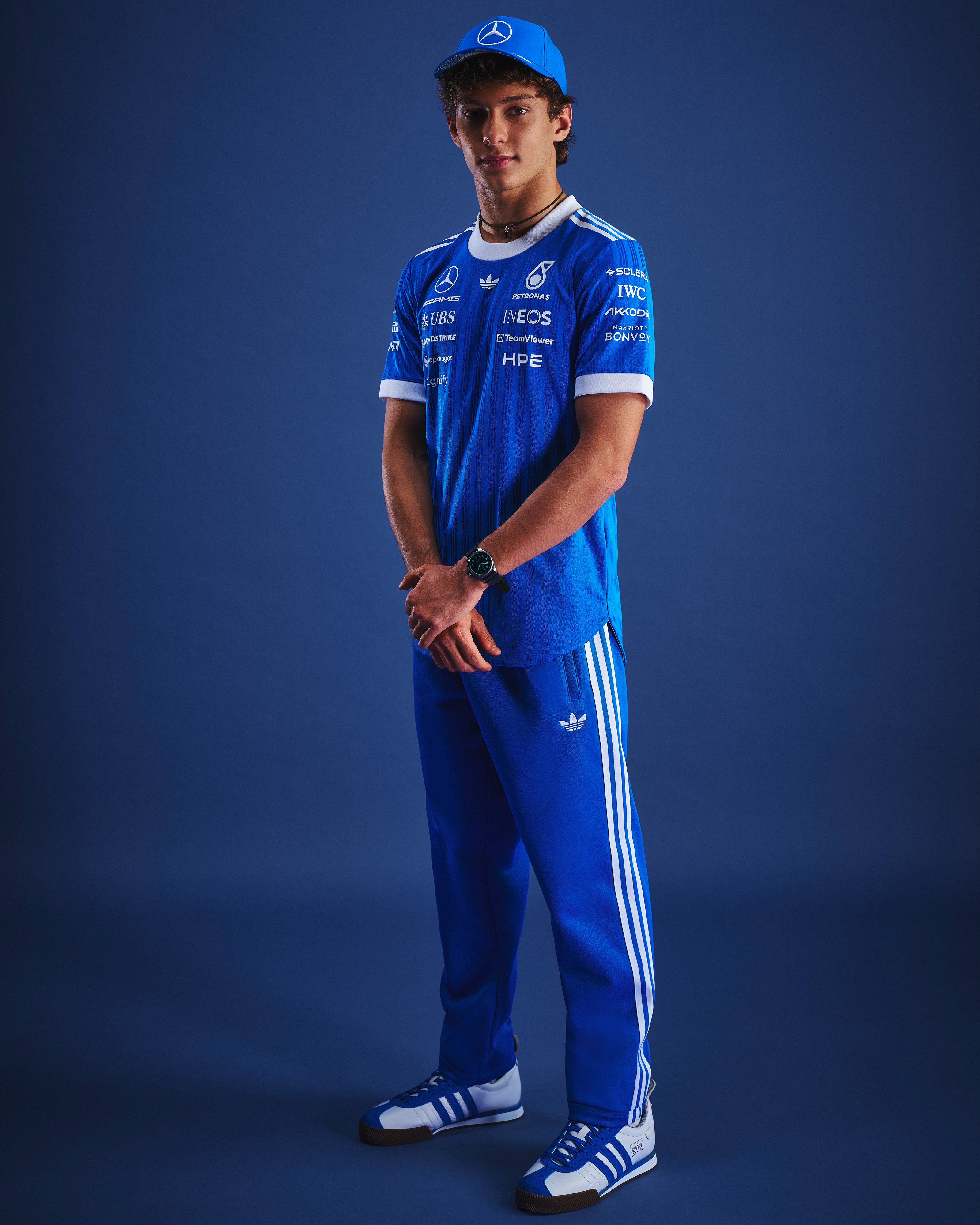 Mercedes-AMG PETRONAS F1 Team Men's Blue Wonder Track Pants - Blue