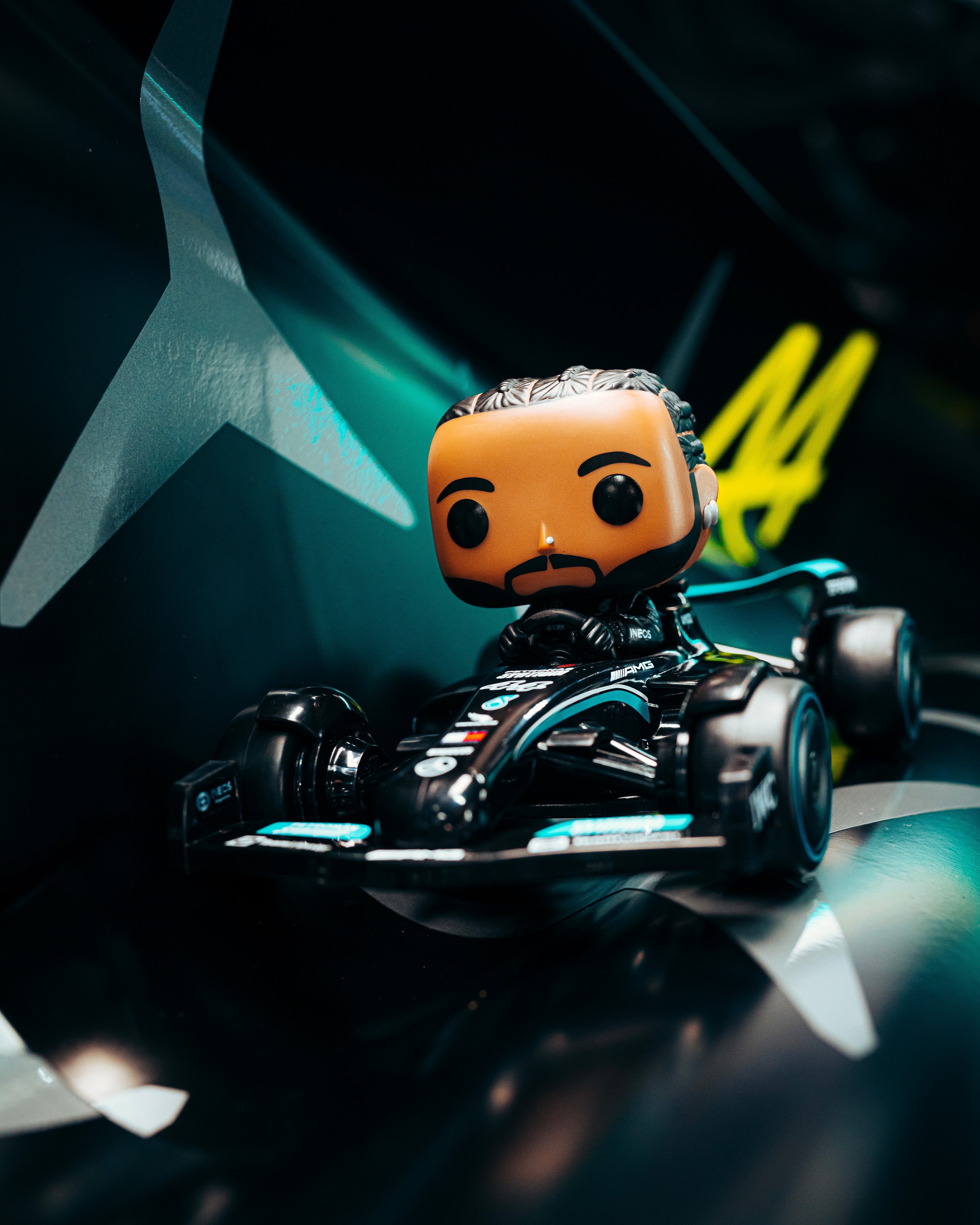 Lewis Hamilton with Car Funko Pop!