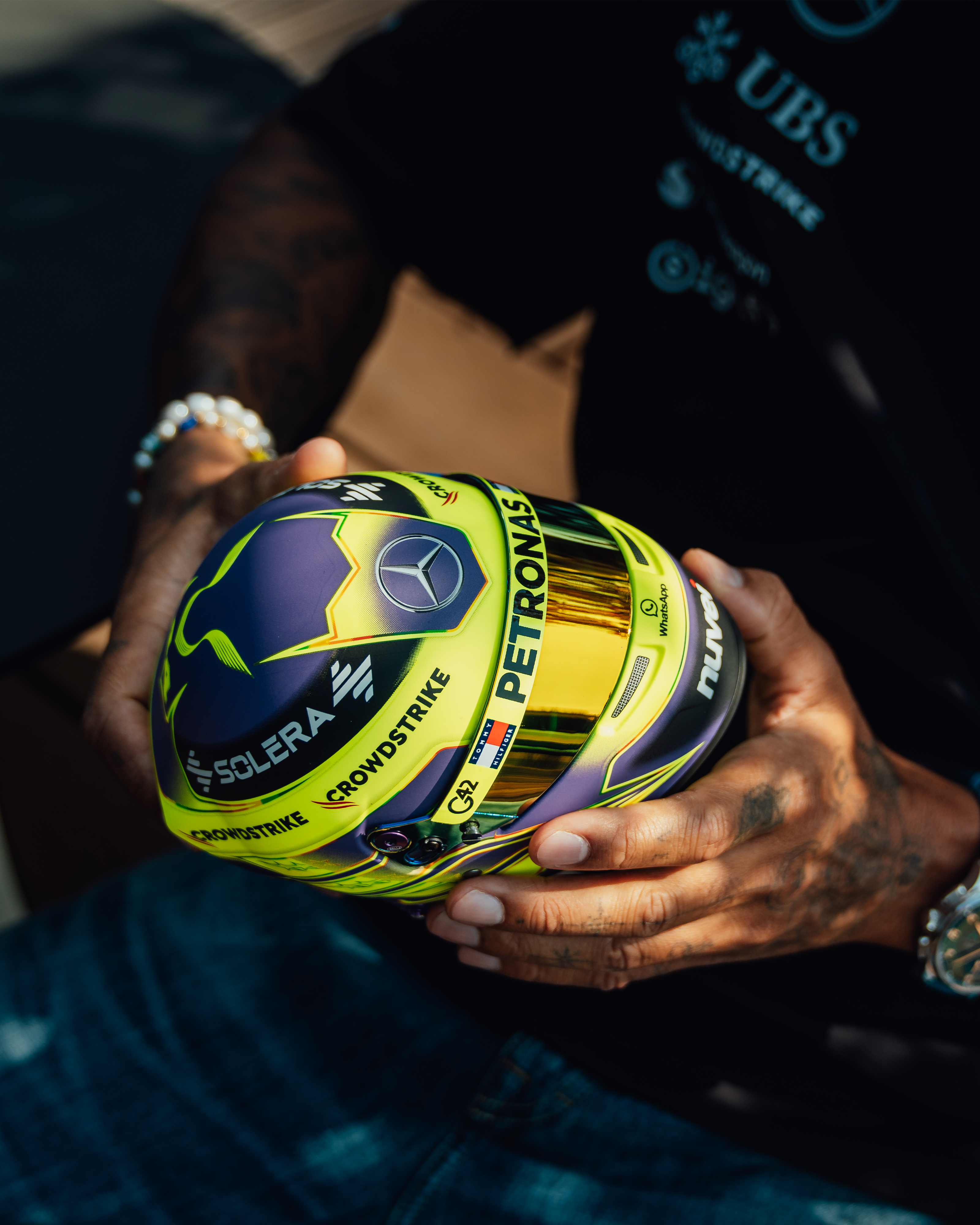 Lewis Hamilton 2024 Mini Bell Helmet Replica 1:2