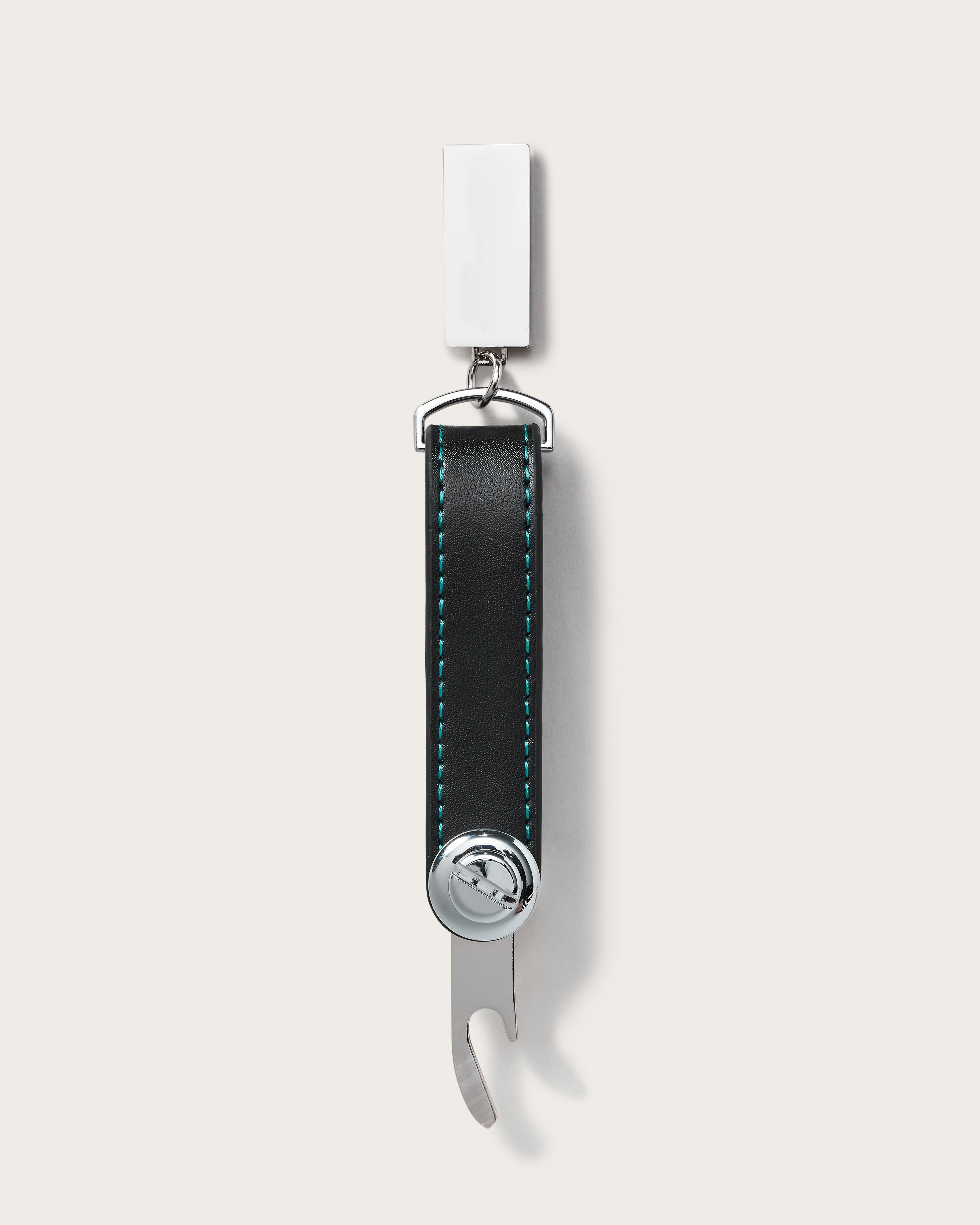 Leather Keyring Black