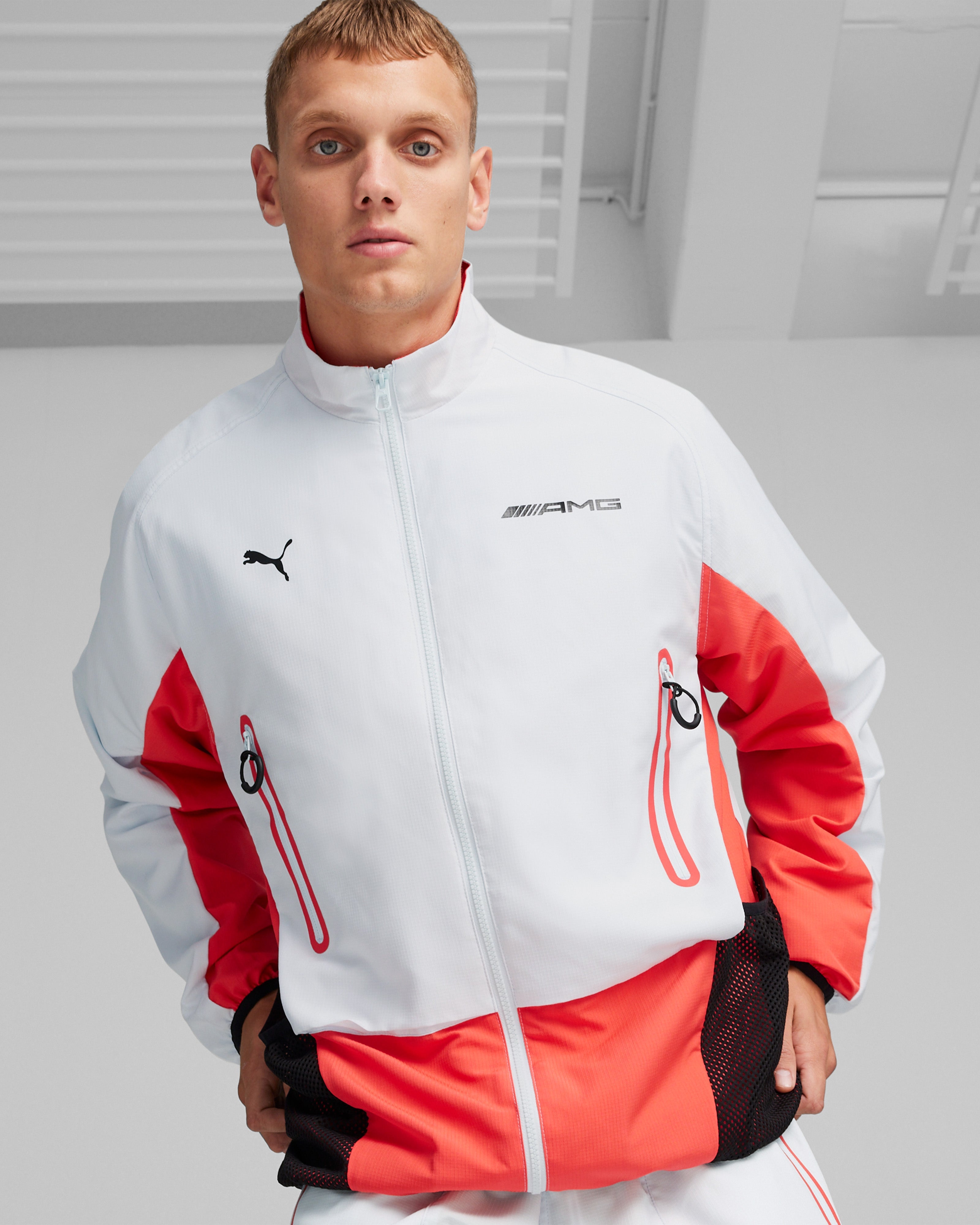 Puma red and white jacket hotsell