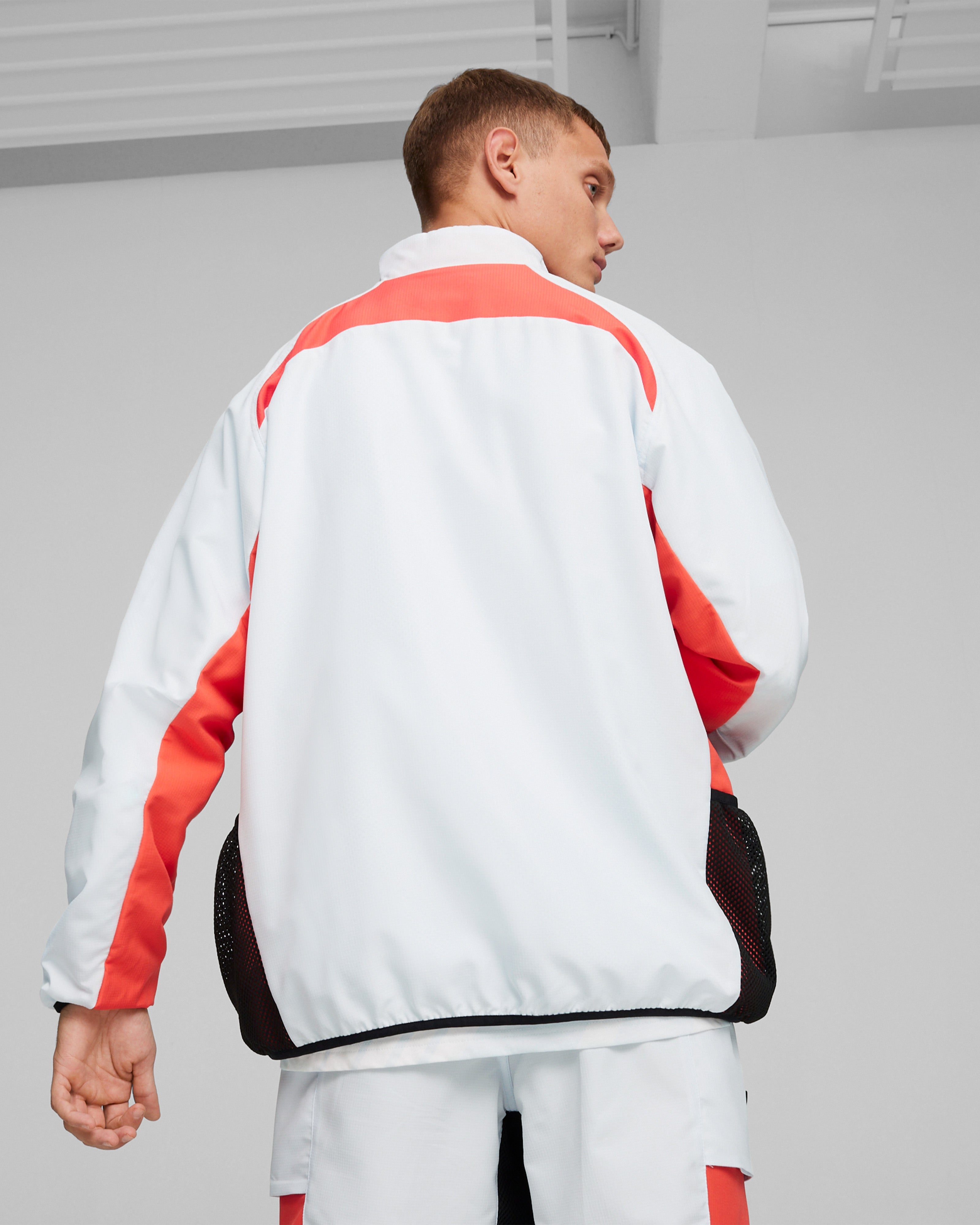 Puma jacket red and white hotsell