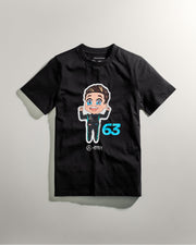 Kids George Russell Caricature Graphic Tee Black