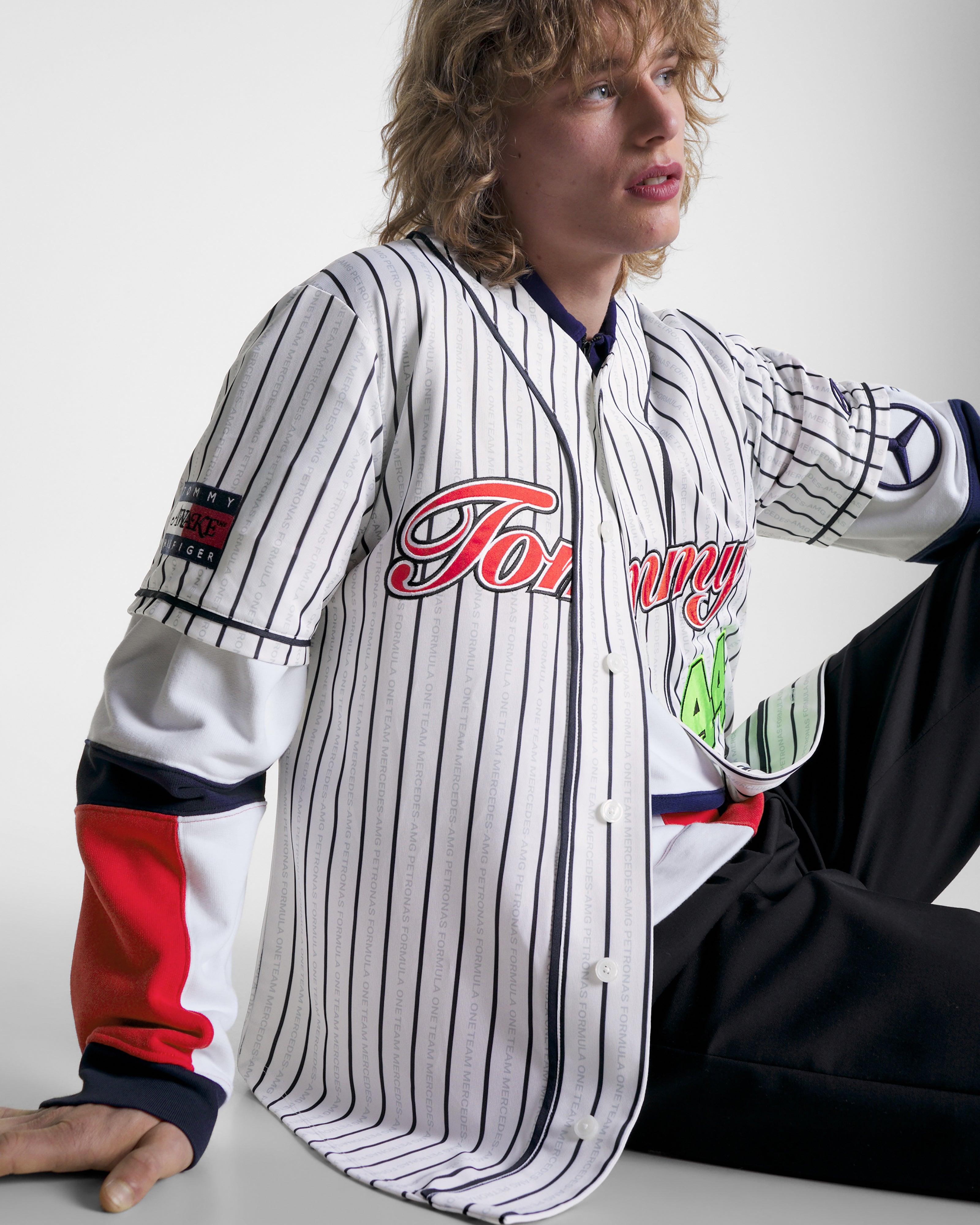 Tommy x Mercedes AMG F1 x Awake NY Baseball Jersey White Desert 44