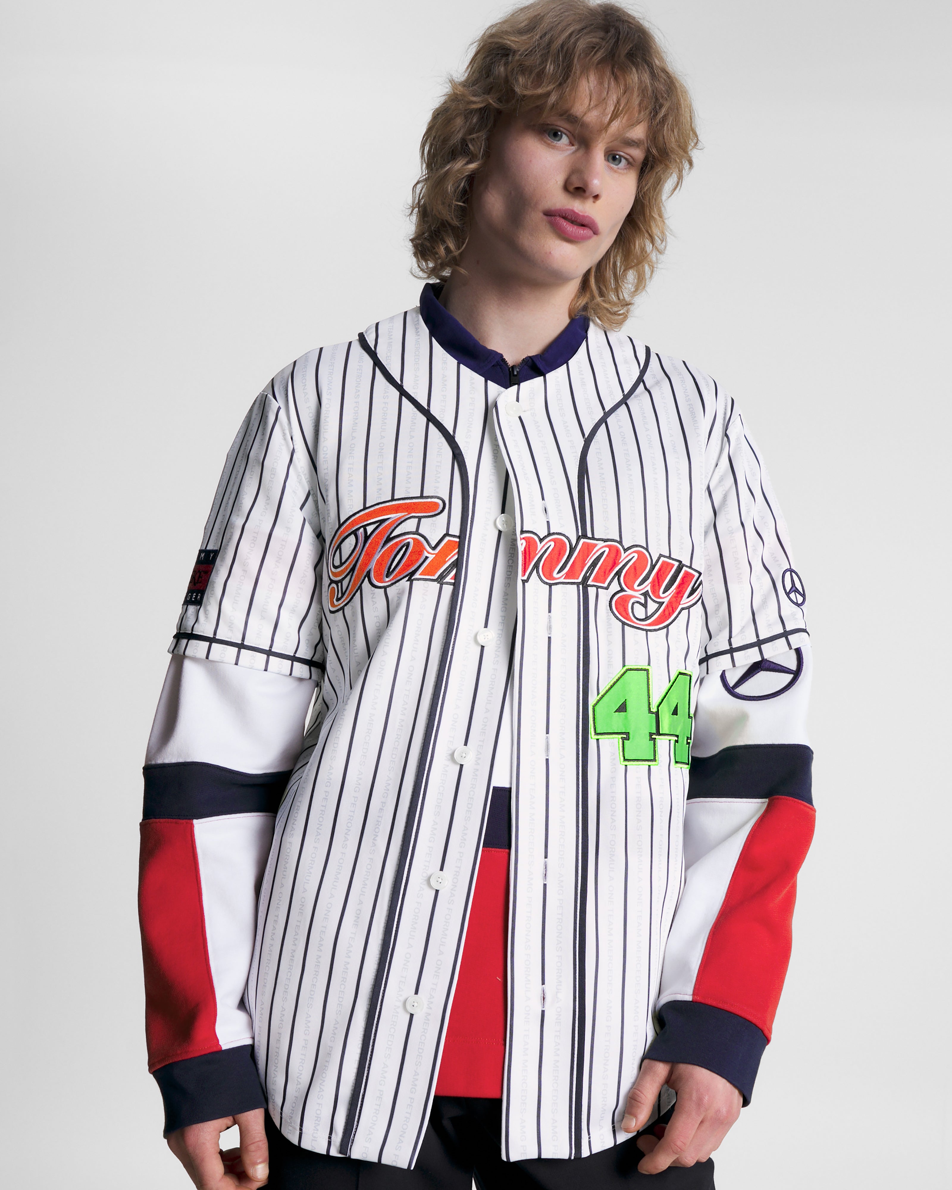 Tommy x Mercedes-AMG F1 x Awake NY Baseball Jersey White/Desert 44