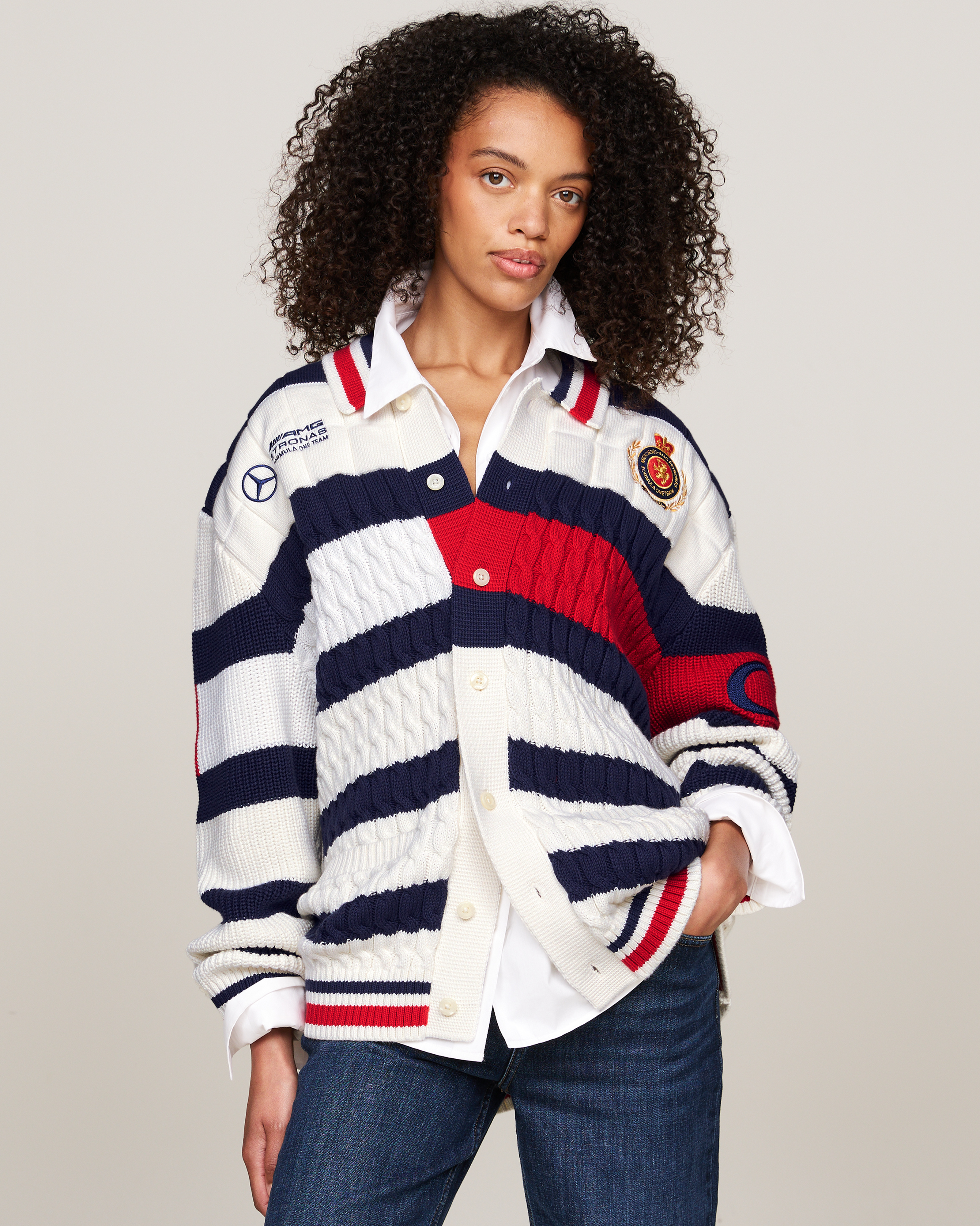 Tommy x Mercedes-AMG F1 x Clarence Ruth Rugby Cardigan