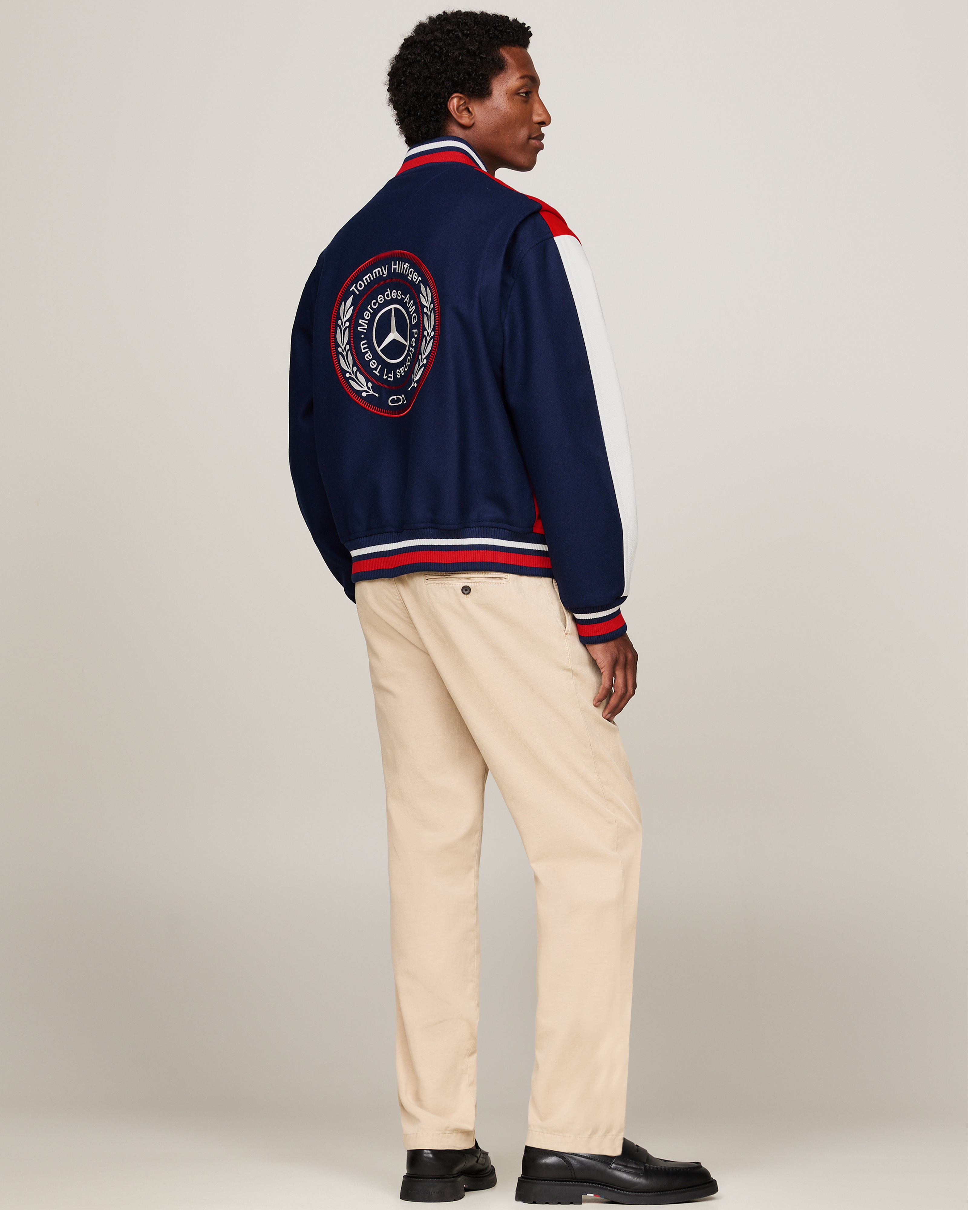 Tommy x Mercedes-AMG F1 x Clarence Ruth Varsity Jacket Yale Navy