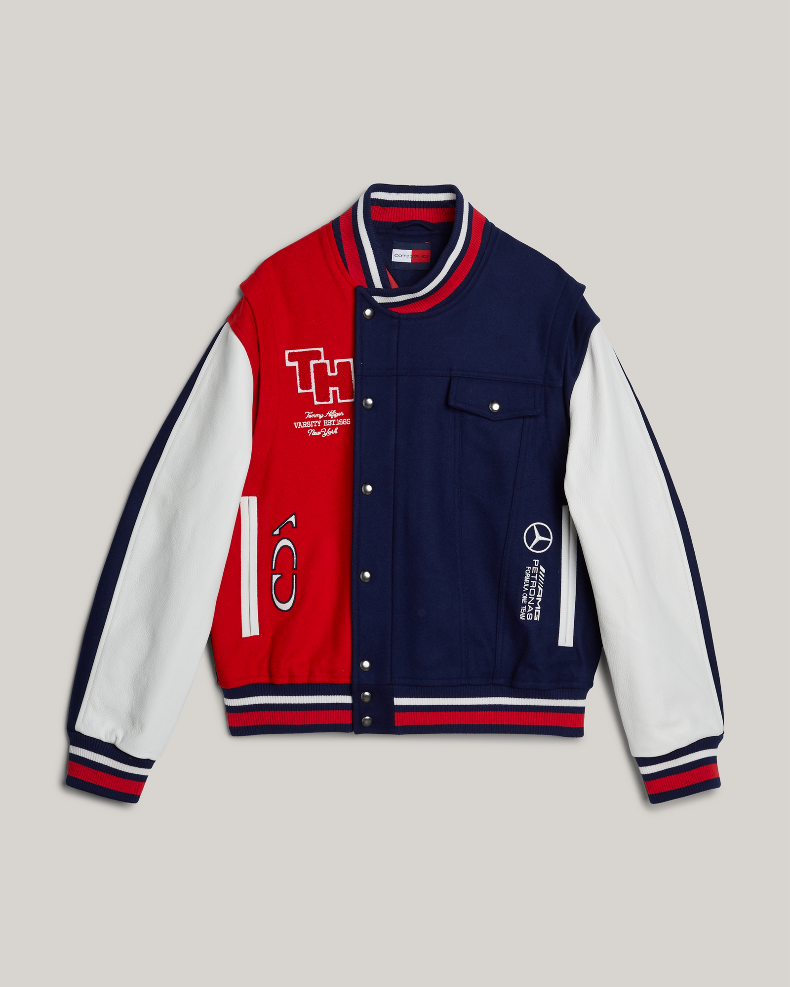 Tommy x Mercedes-AMG F1 x Clarence Ruth Varsity Jacket Yale Navy