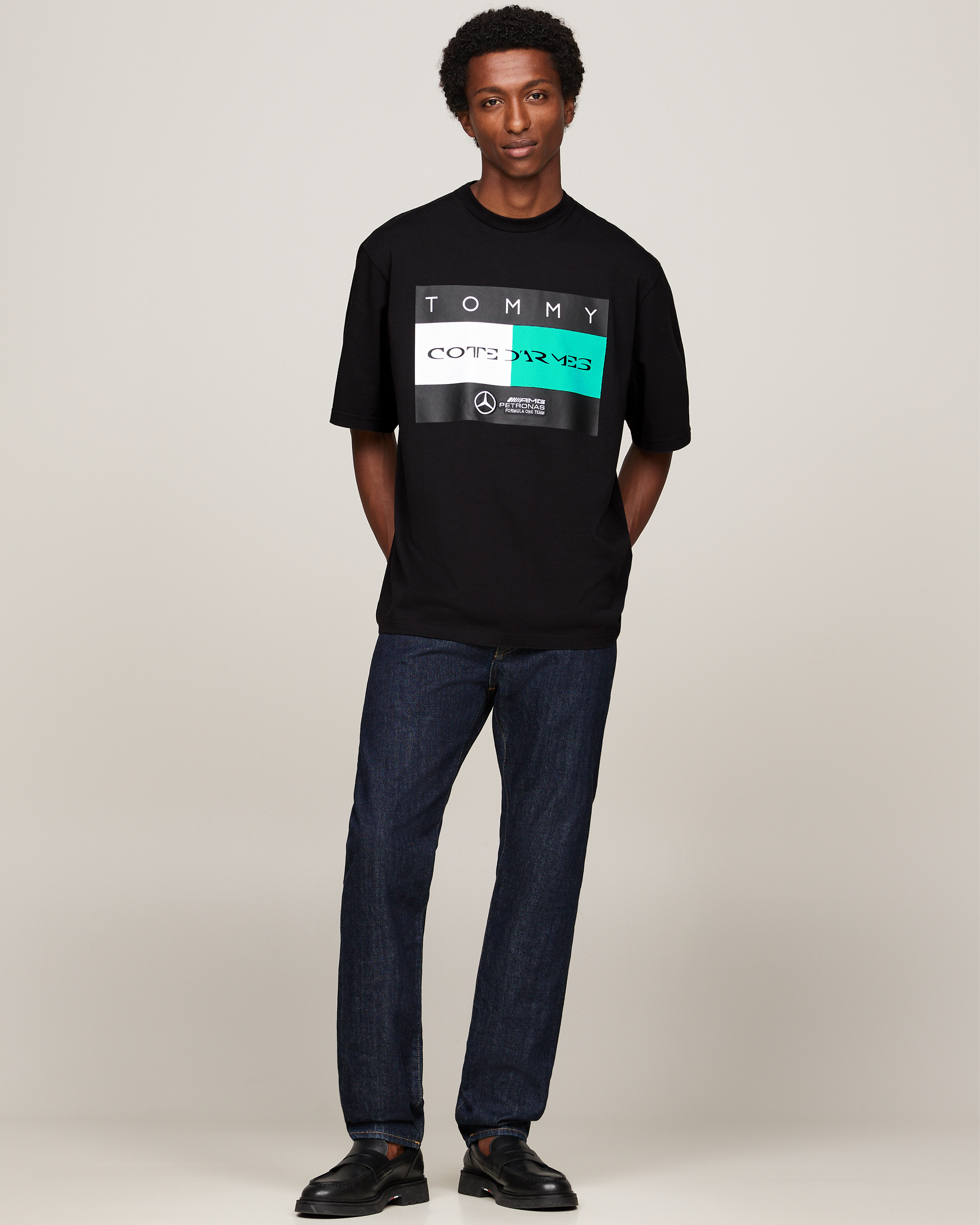 Tommy x Mercedes-AMG F1 x Clarence Ruth Flag Tee Black