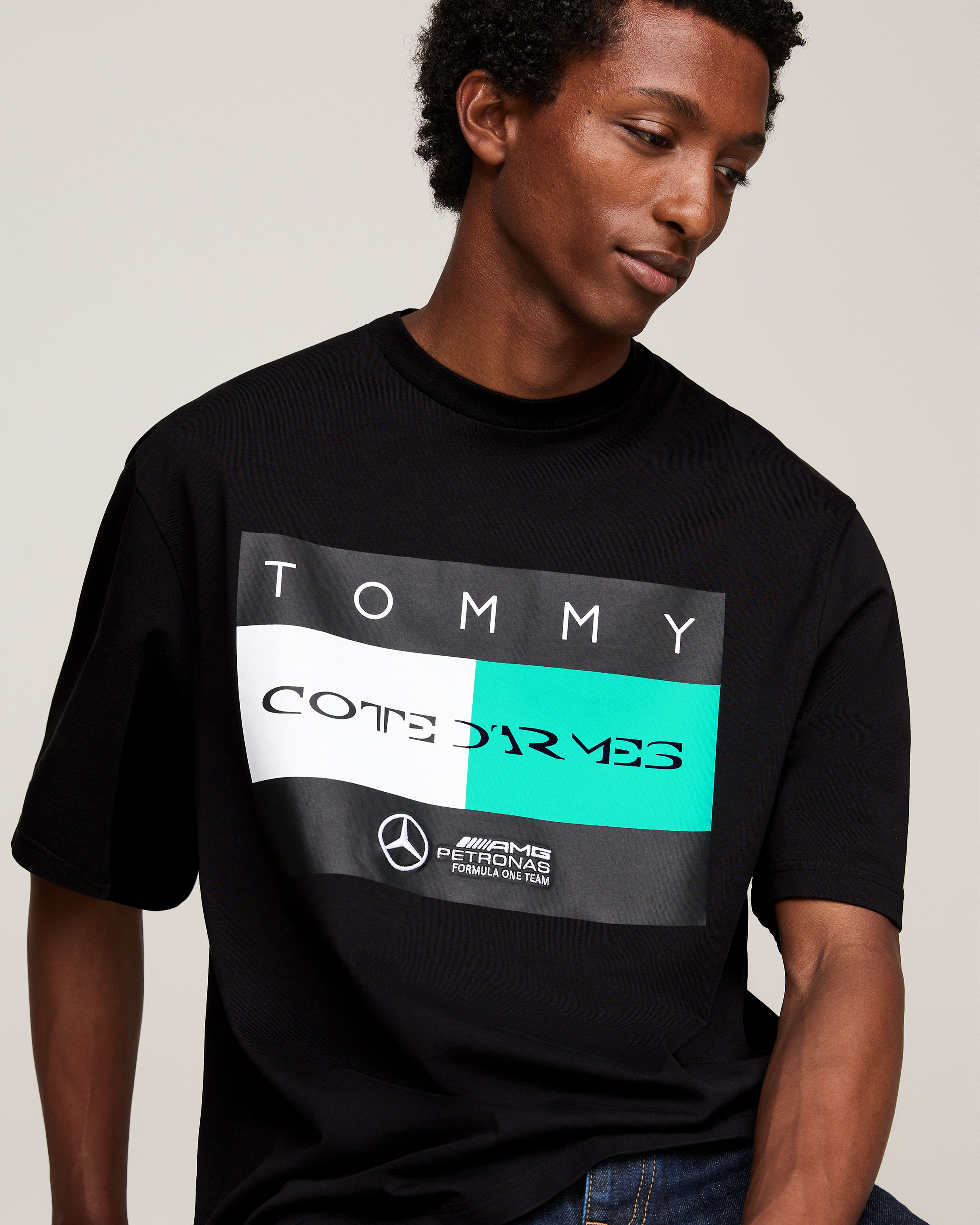 Tommy x Mercedes-AMG F1 x Clarence Ruth Flag Tee Black