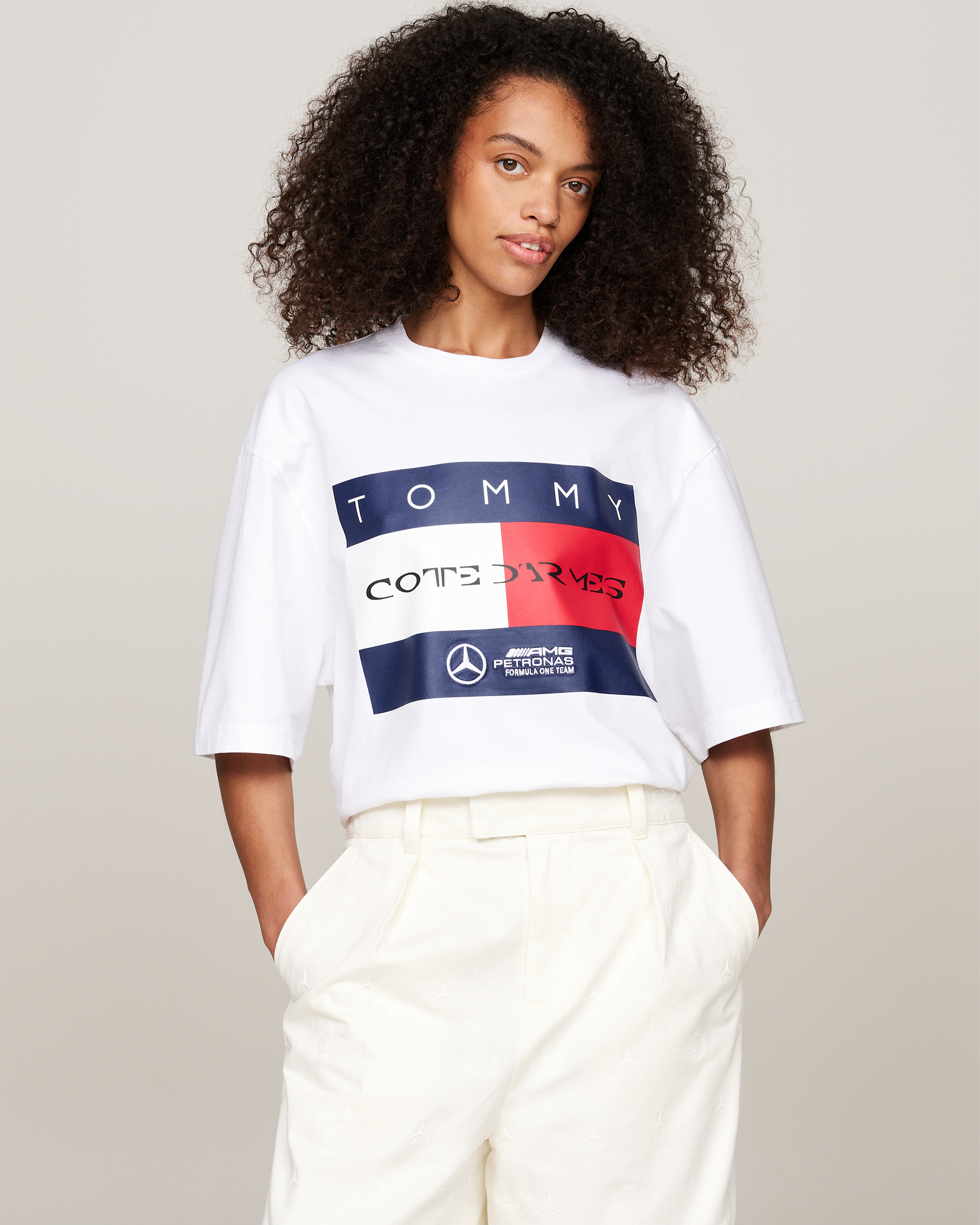 Tommy x Mercedes-AMG F1 x Clarence Ruth Flag Tee White