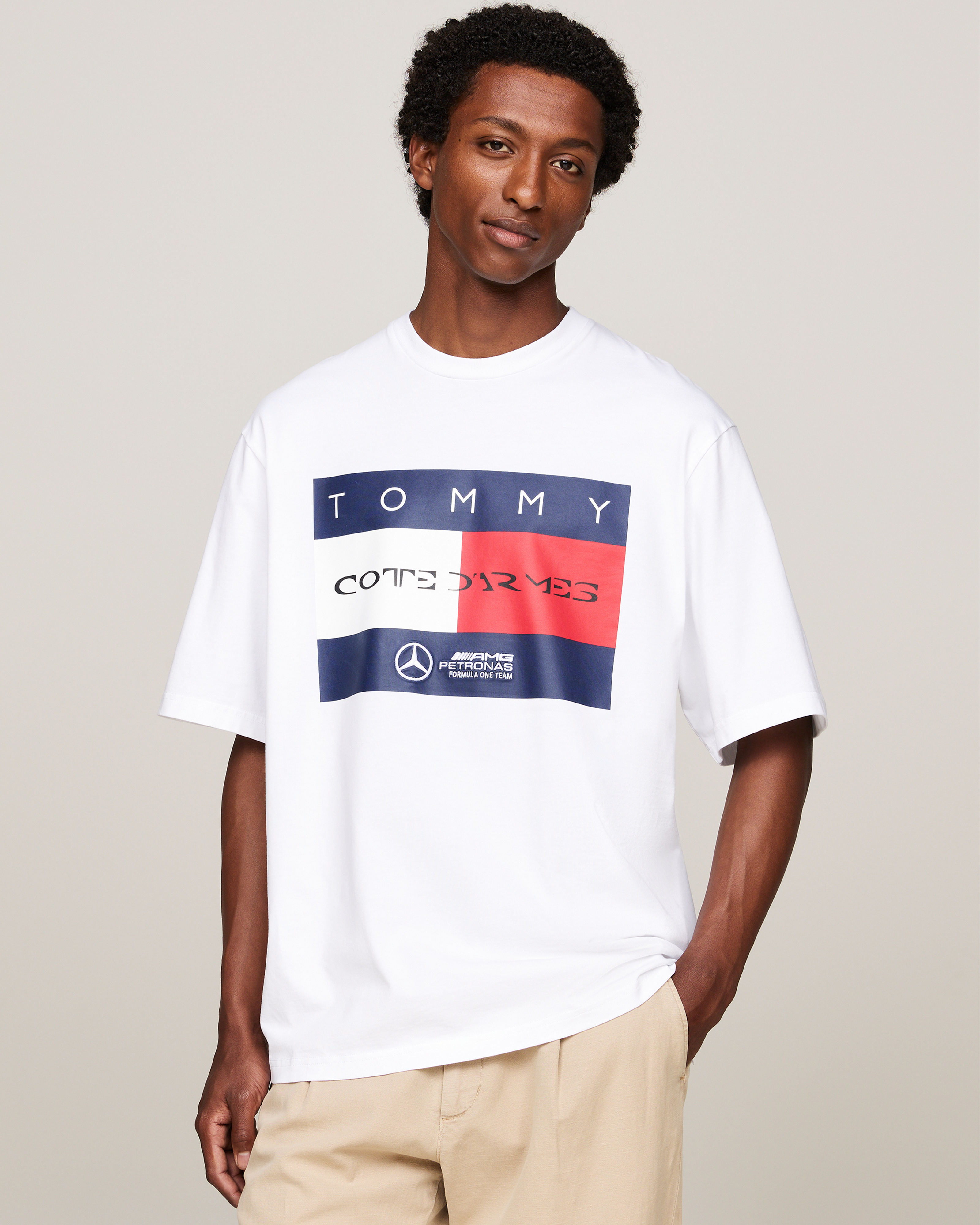 Tommy x Mercedes-AMG F1 x Clarence Ruth Flag Tee White