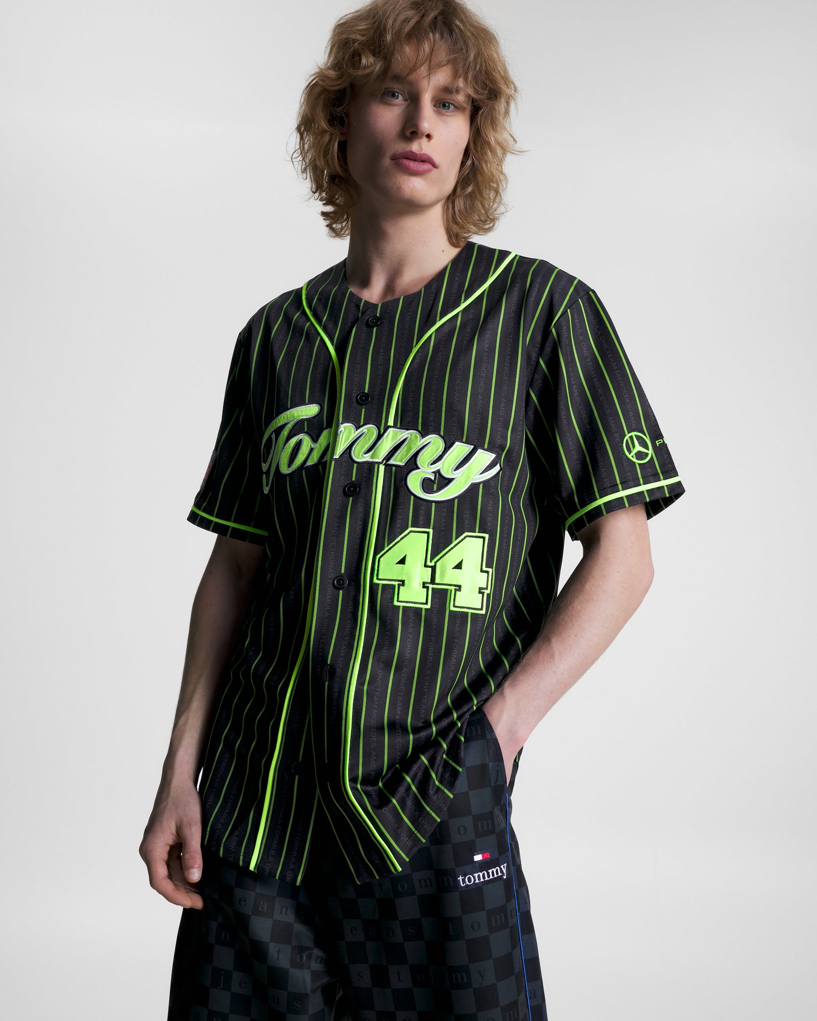 Tommy x Mercedes-AMG F1 x Awake NY Baseball Jersey Black/Green 44