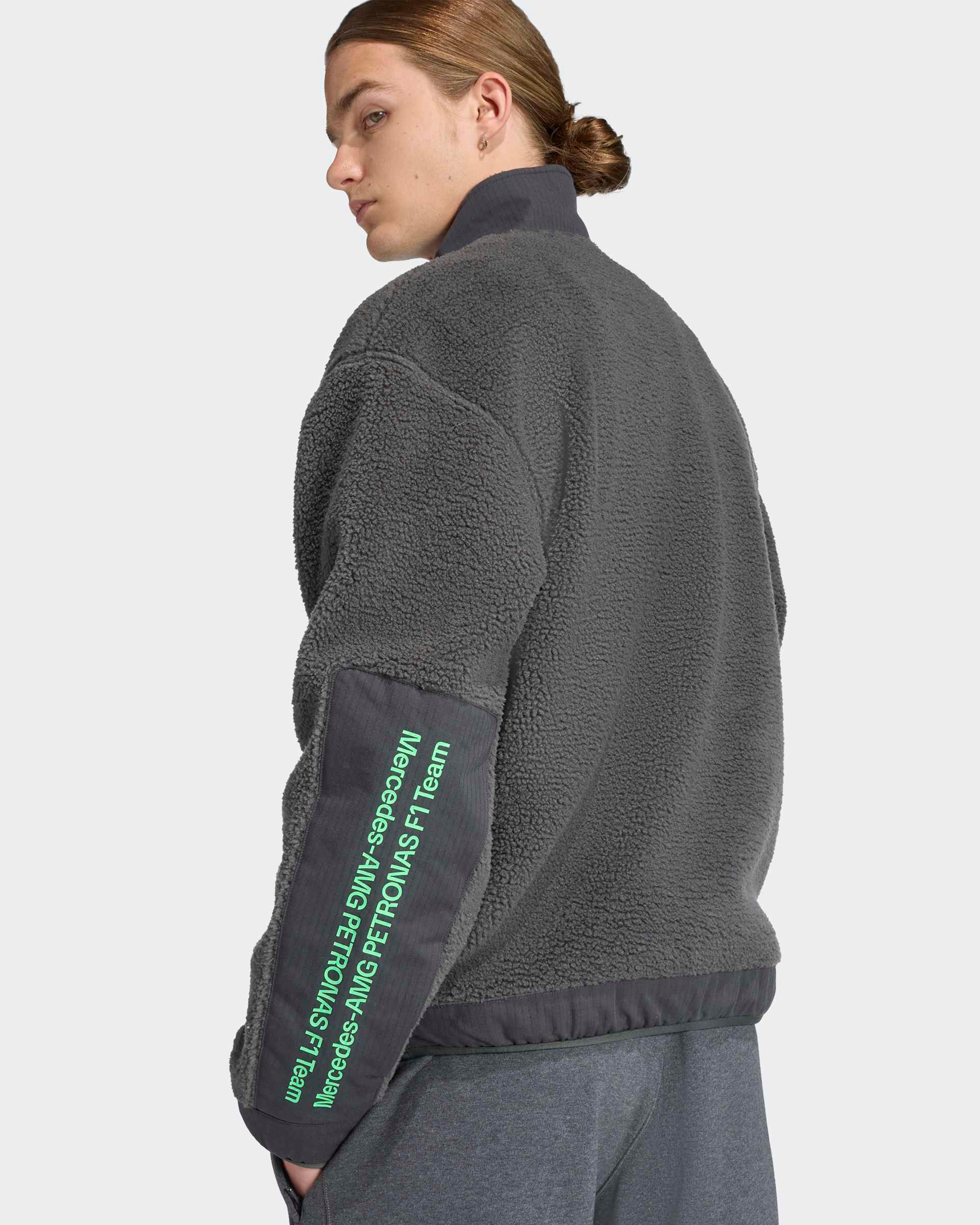 Mens Premium Sweat Quarter Zip Fleece Grey | Official Mercedes-AMG