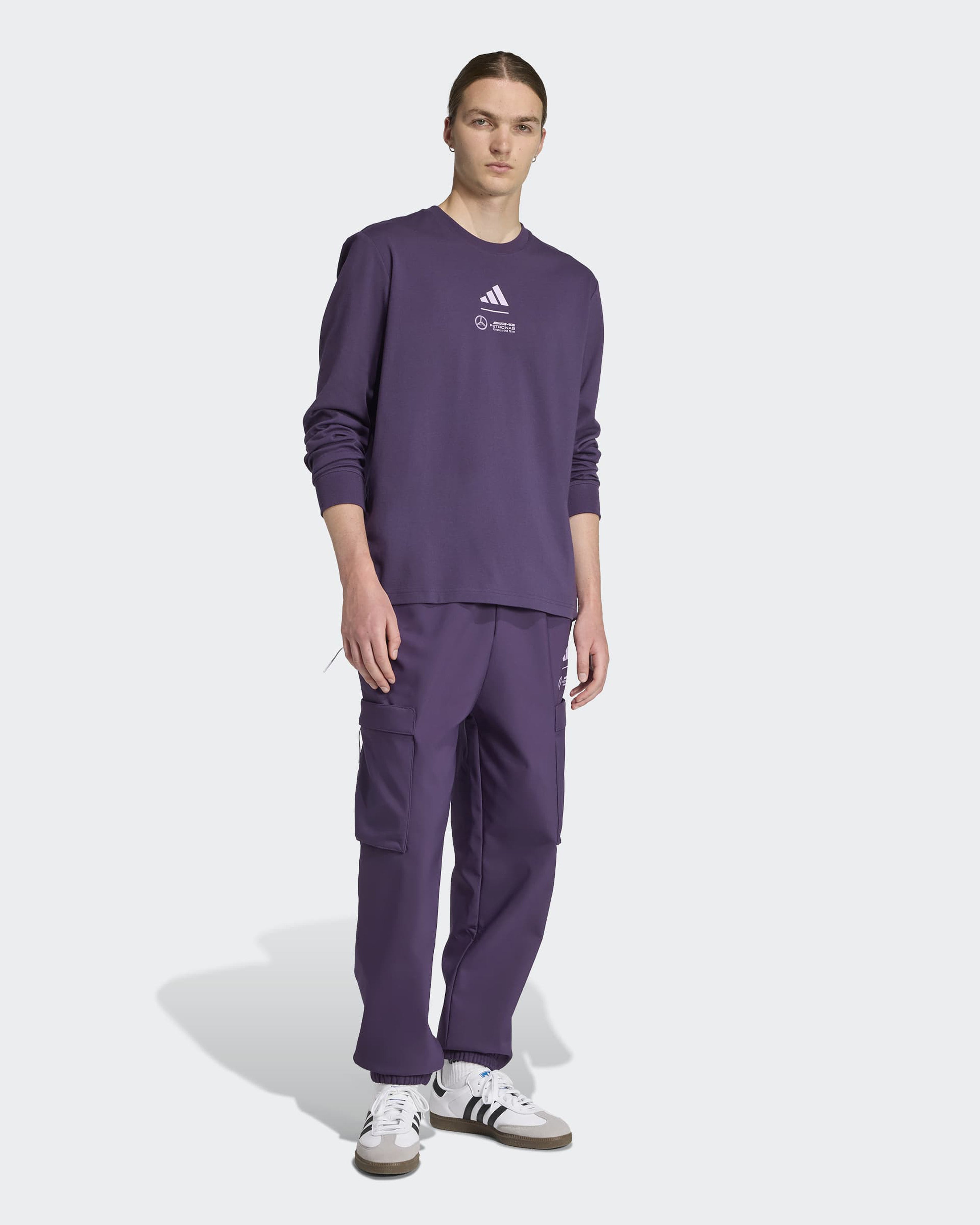 Mens Premium Woven Long Sleeve T-shirt Dark Purple
