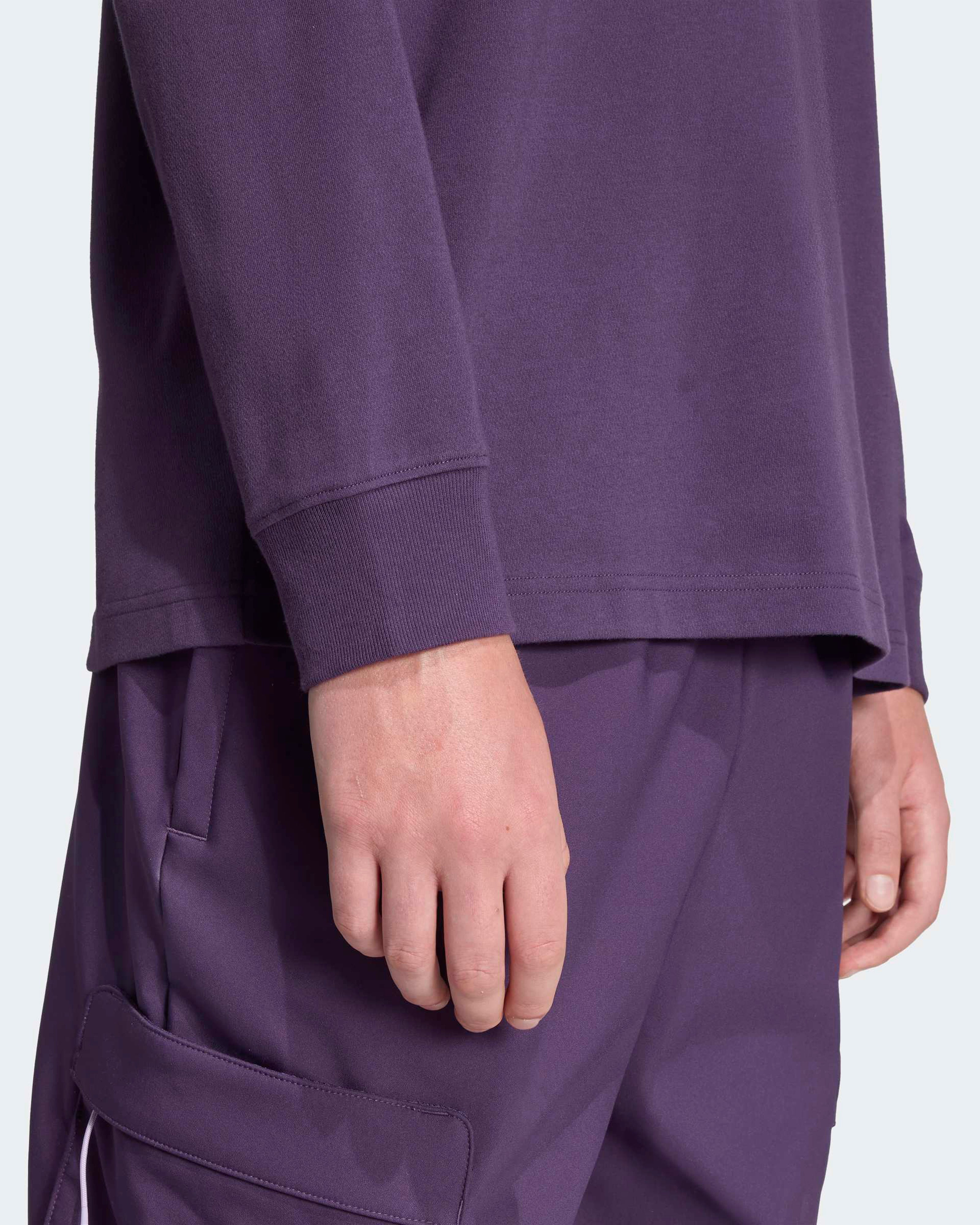Mens Premium Woven Long Sleeve T-shirt Dark Purple
