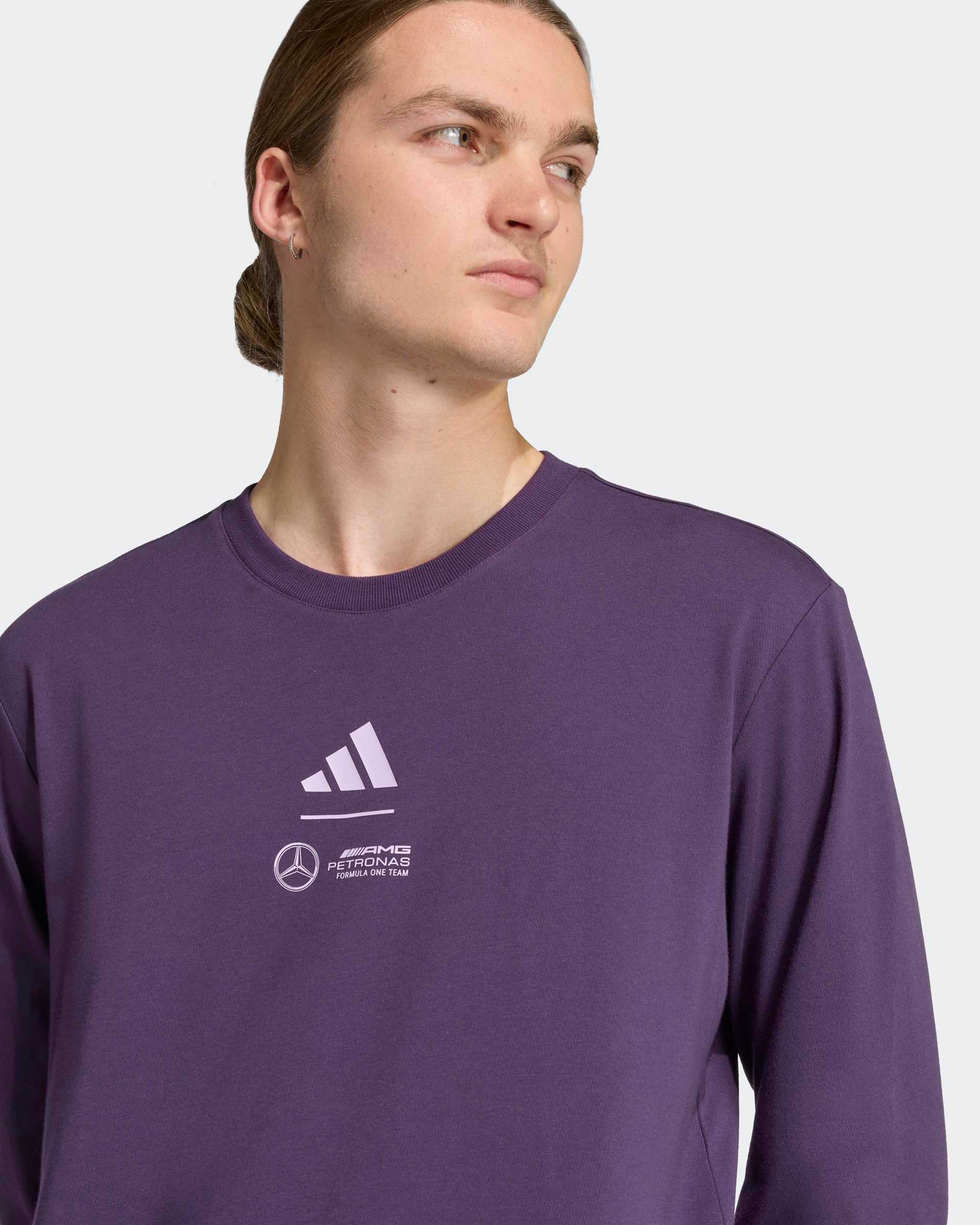 Mens Premium Woven Long Sleeve T-shirt Dark Purple