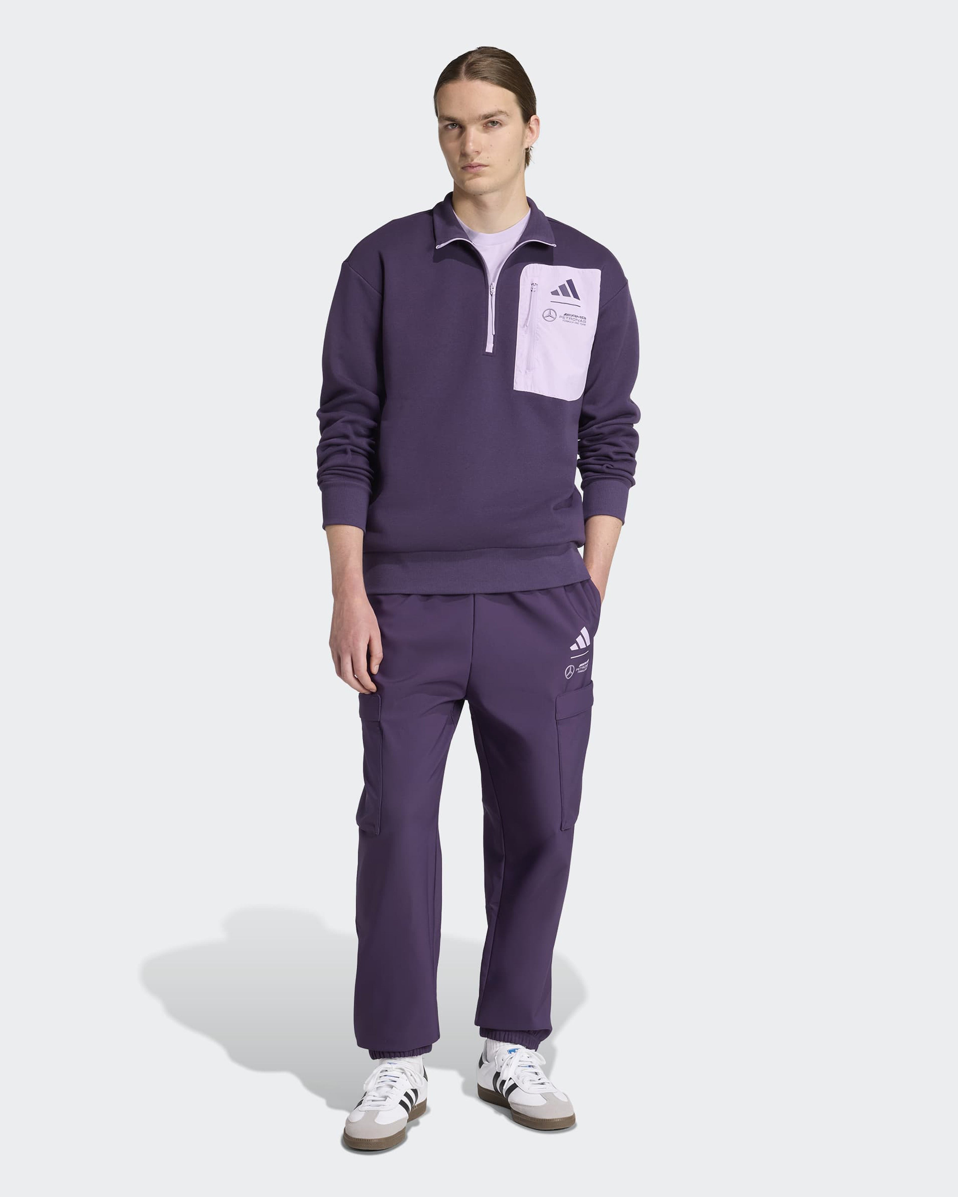 Mens Premium Woven Fleece Top Dark Purple