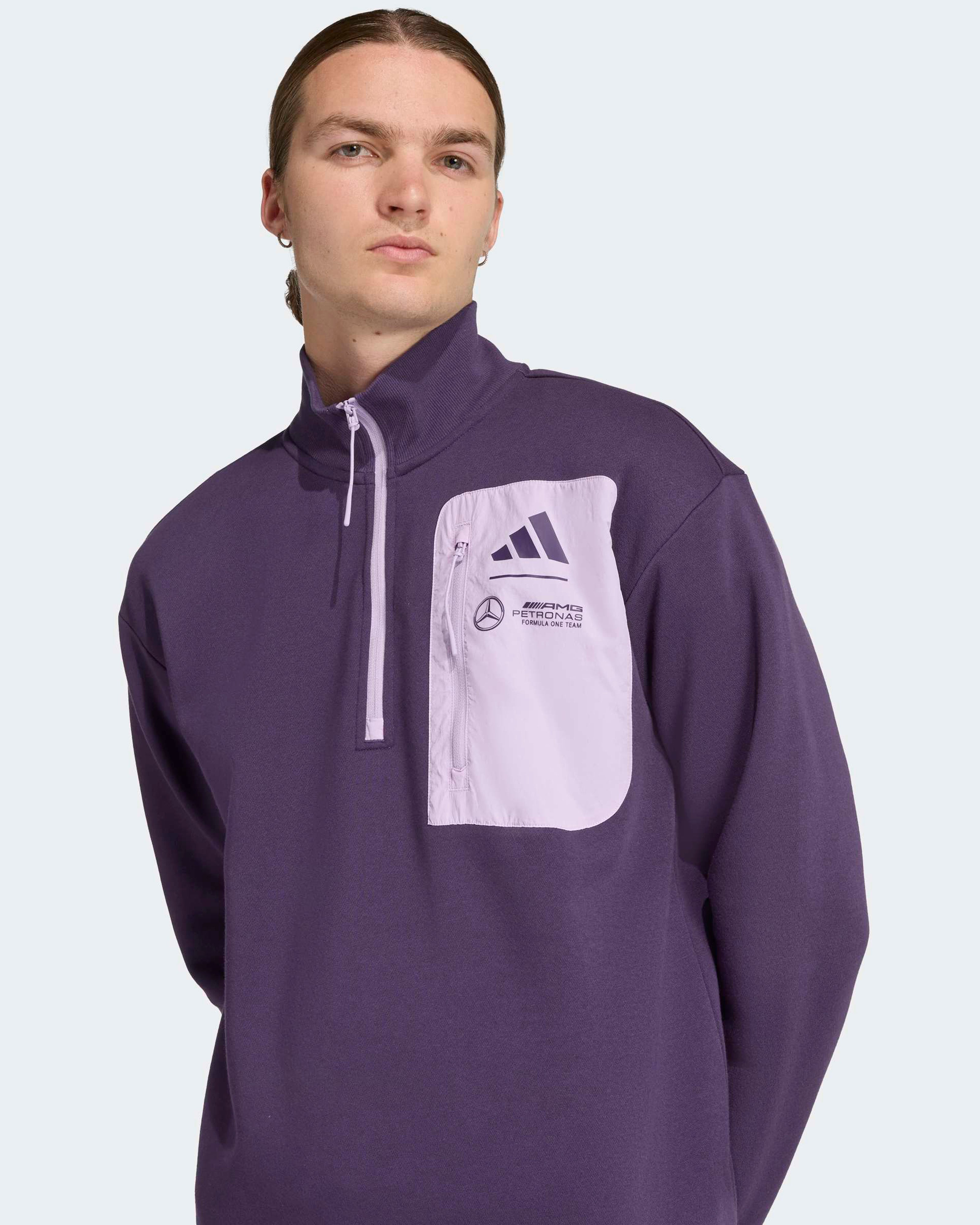 Mens Premium Woven Fleece Top Dark Purple | Official