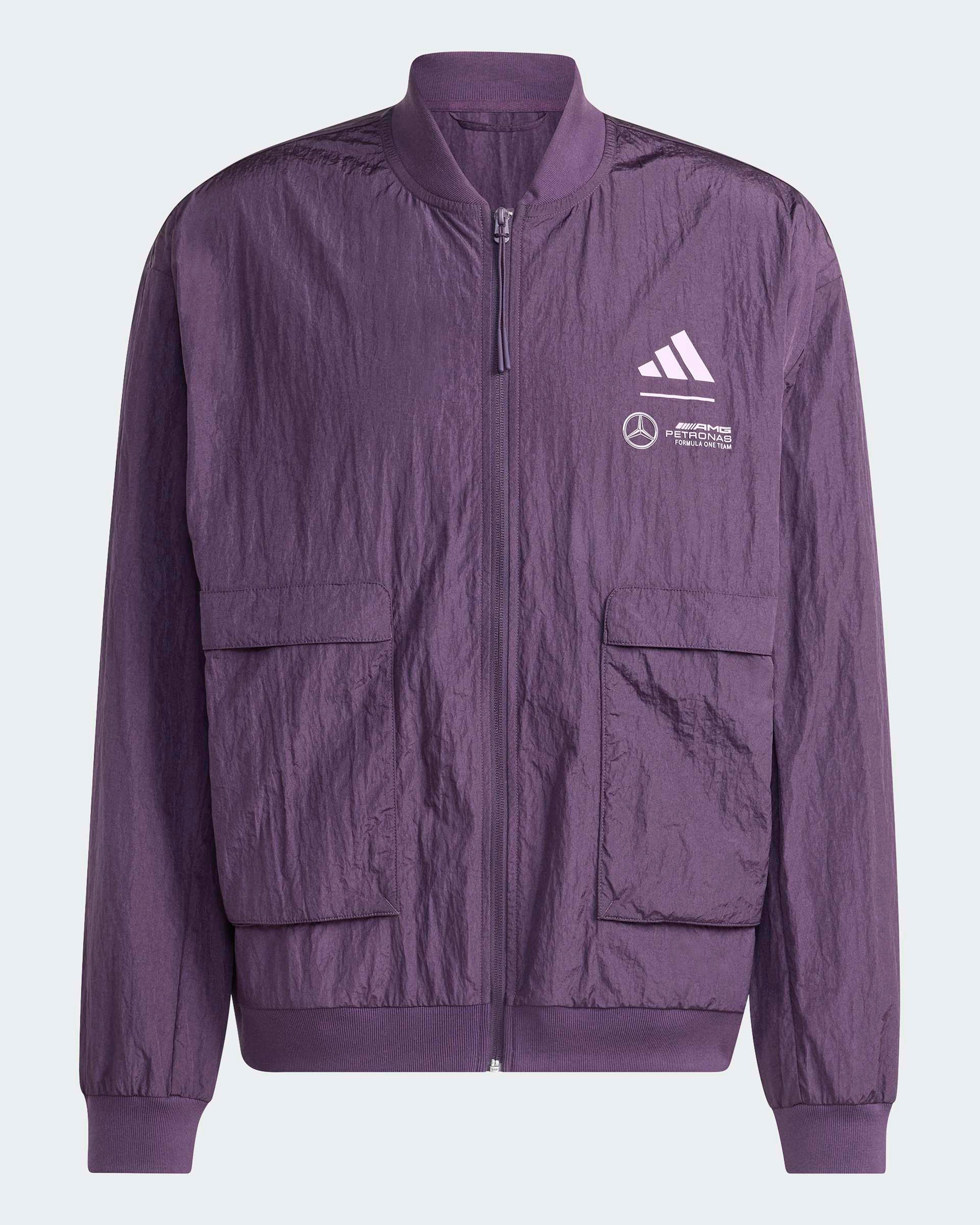 Mens Premium Woven Bomber Jacket Purple