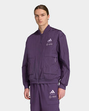 Mens Premium Woven Bomber Jacket Purple