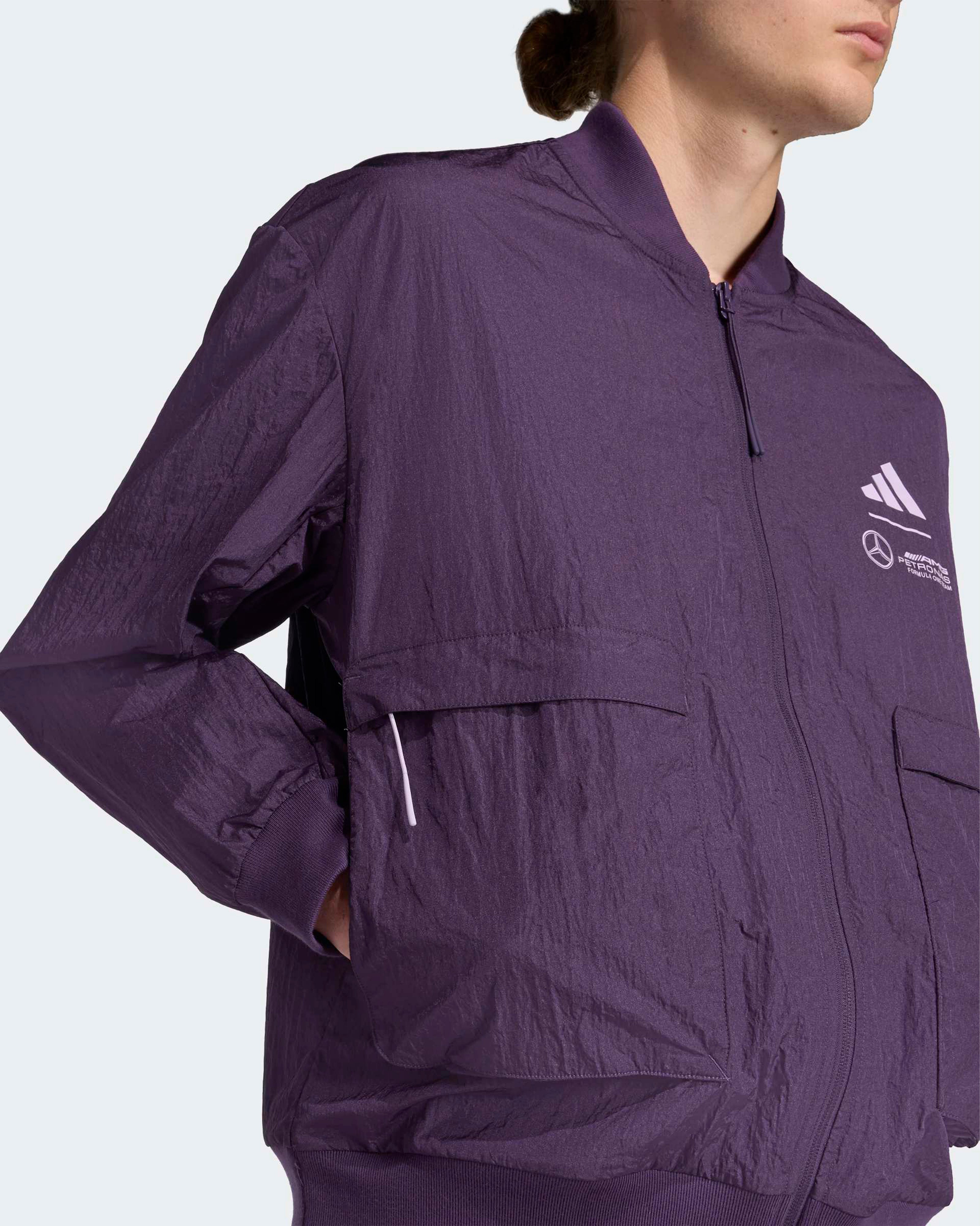 Mens Premium Woven Bomber Jacket Purple
