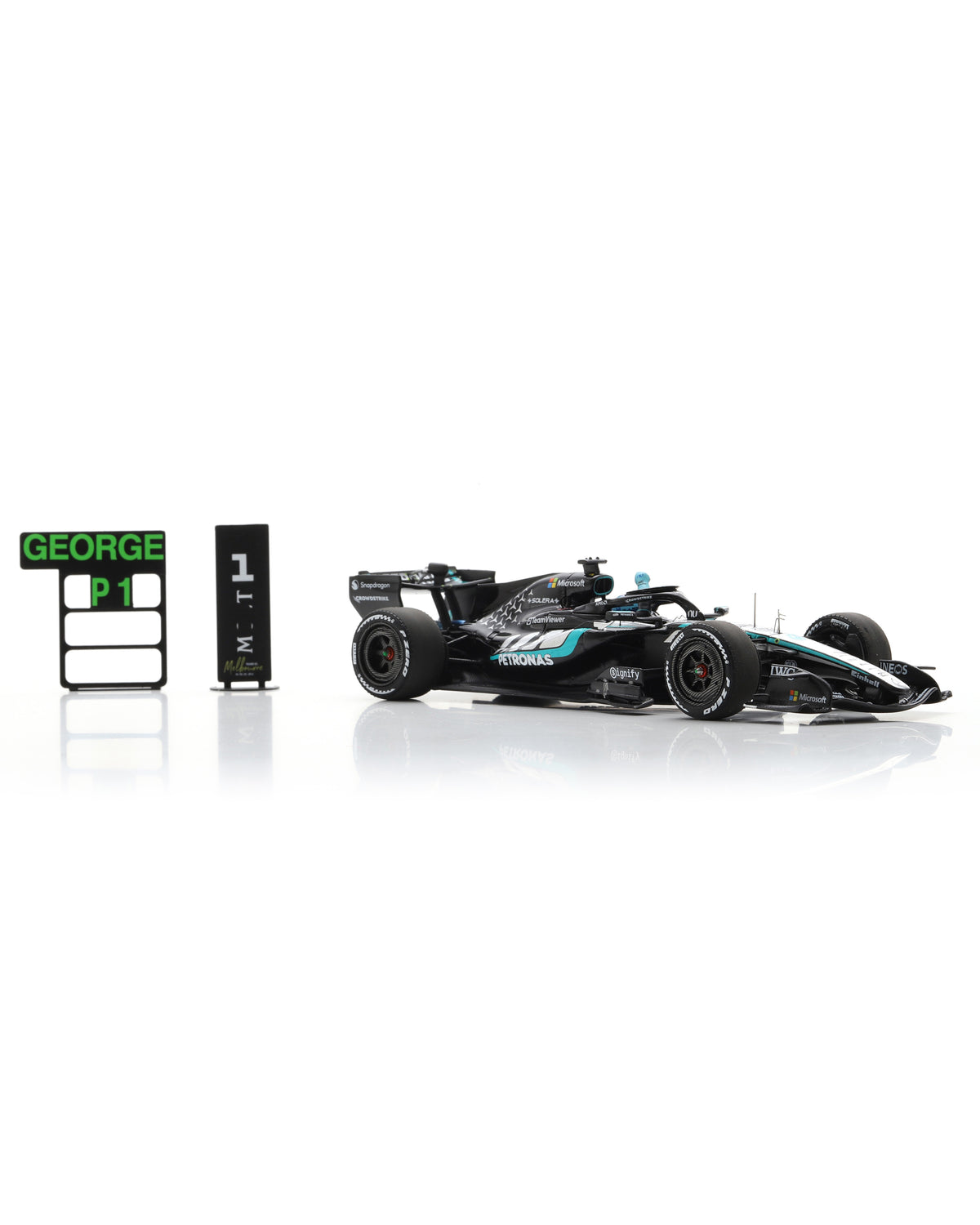 George Russell Australia GP 2026 Car Model with Pit Board