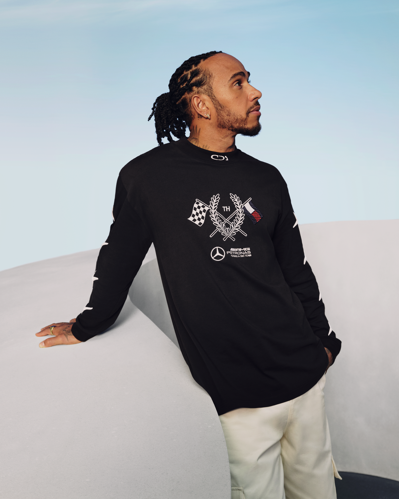 Tommy x Mercedes-AMG F1 x Clarence Ruth Longsleeve Tee Black