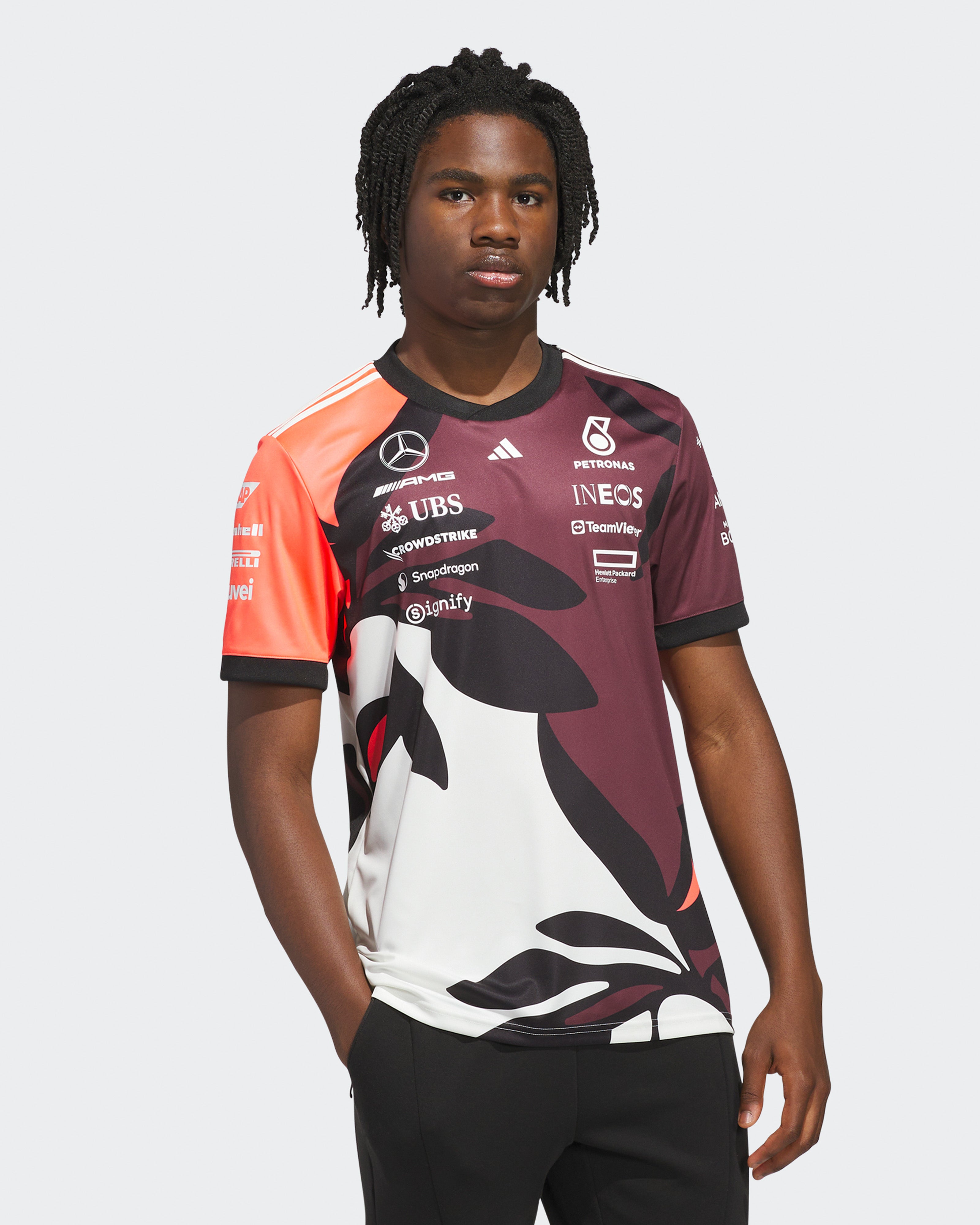 Mens 2025 Miami Team Driver Tee Floral | Official Mercedes-AMG